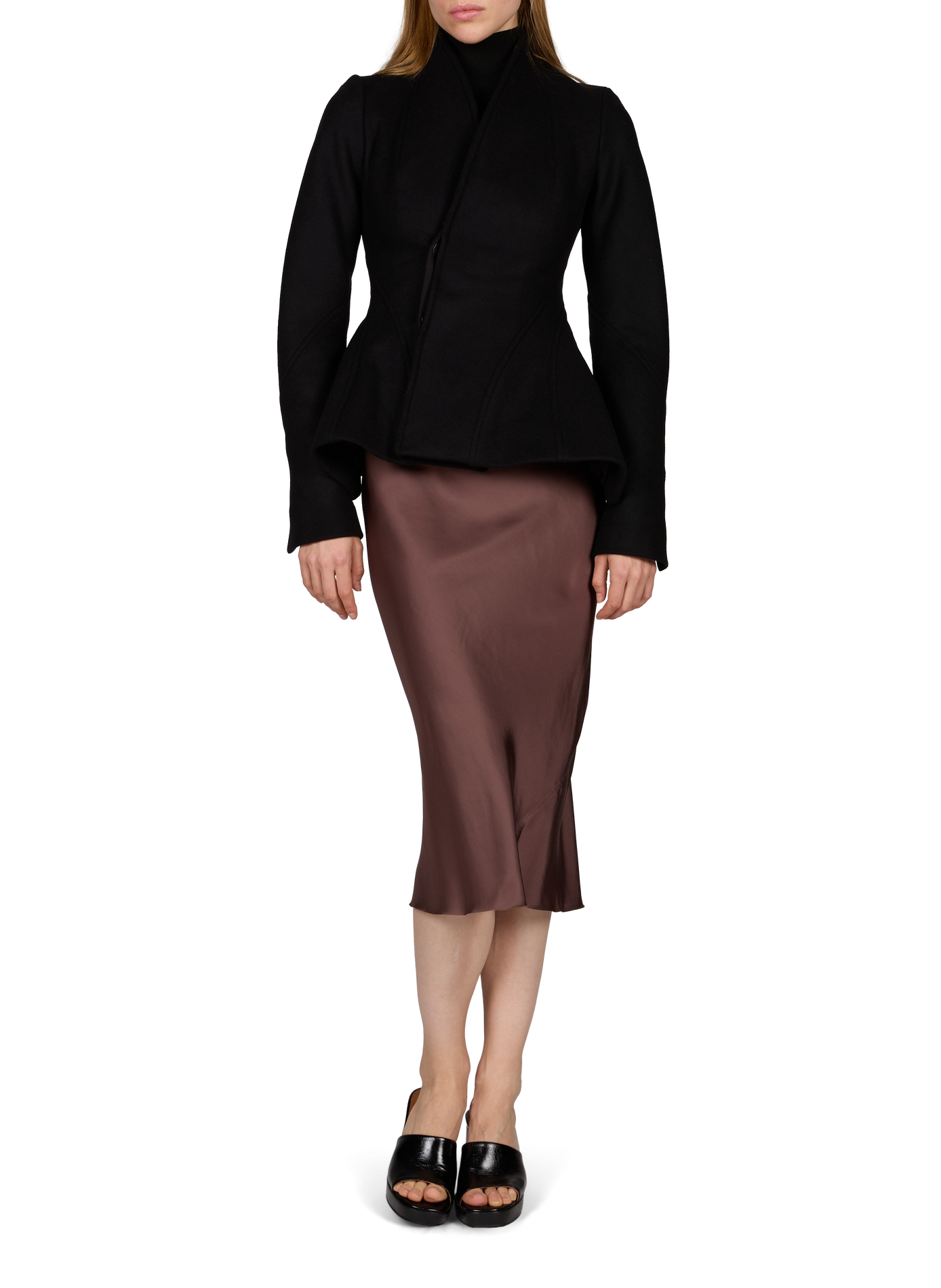 Jupe midi en biais  RICK OWENS Violet