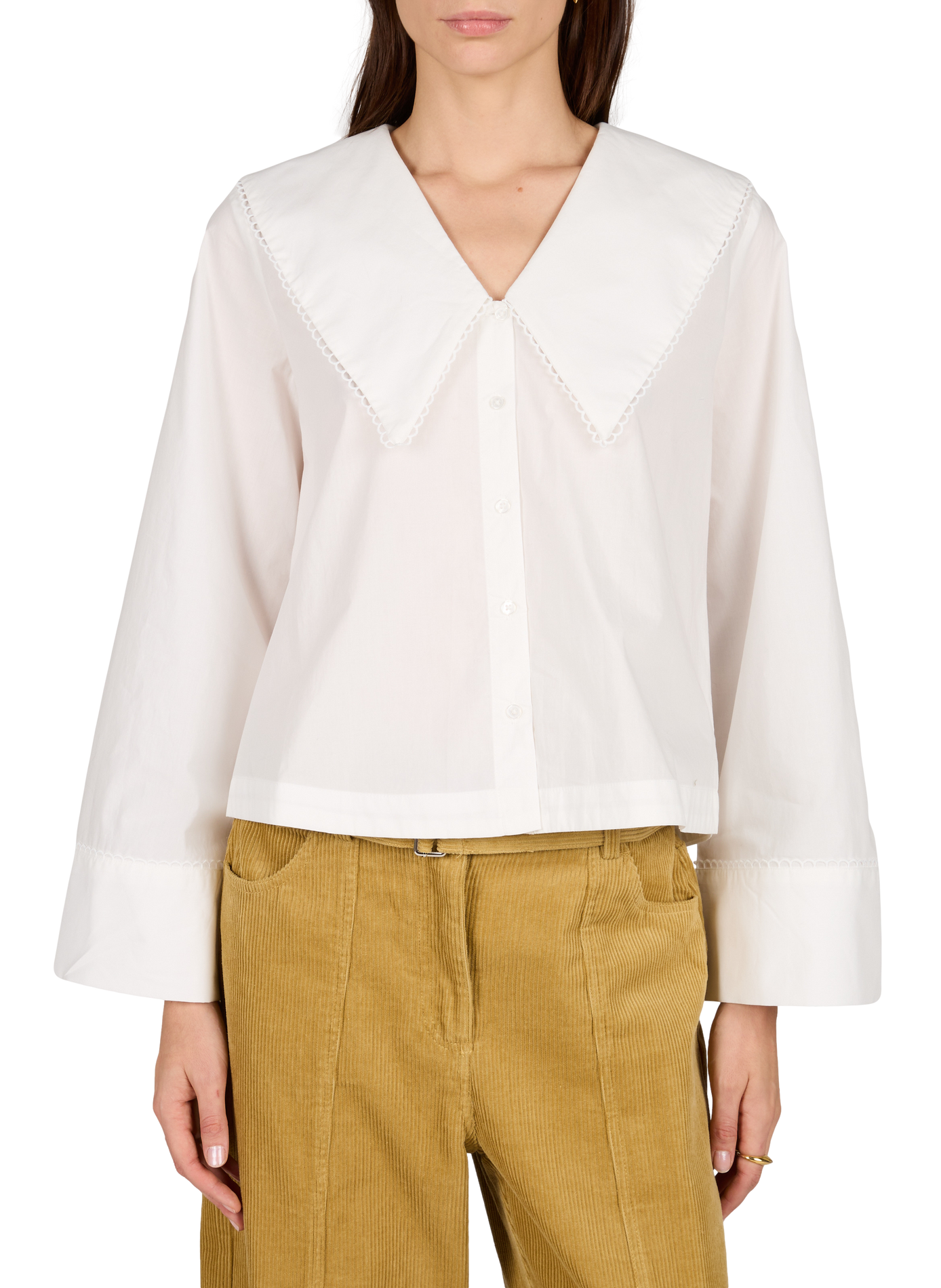 Top Objhope with ample V-neck in cotton OBJECT White