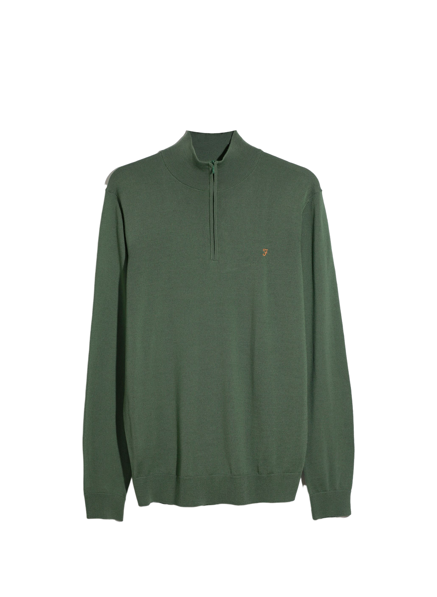 Gerader Pullover mit Troyerkragen aus Merinowolle FARAH Grun