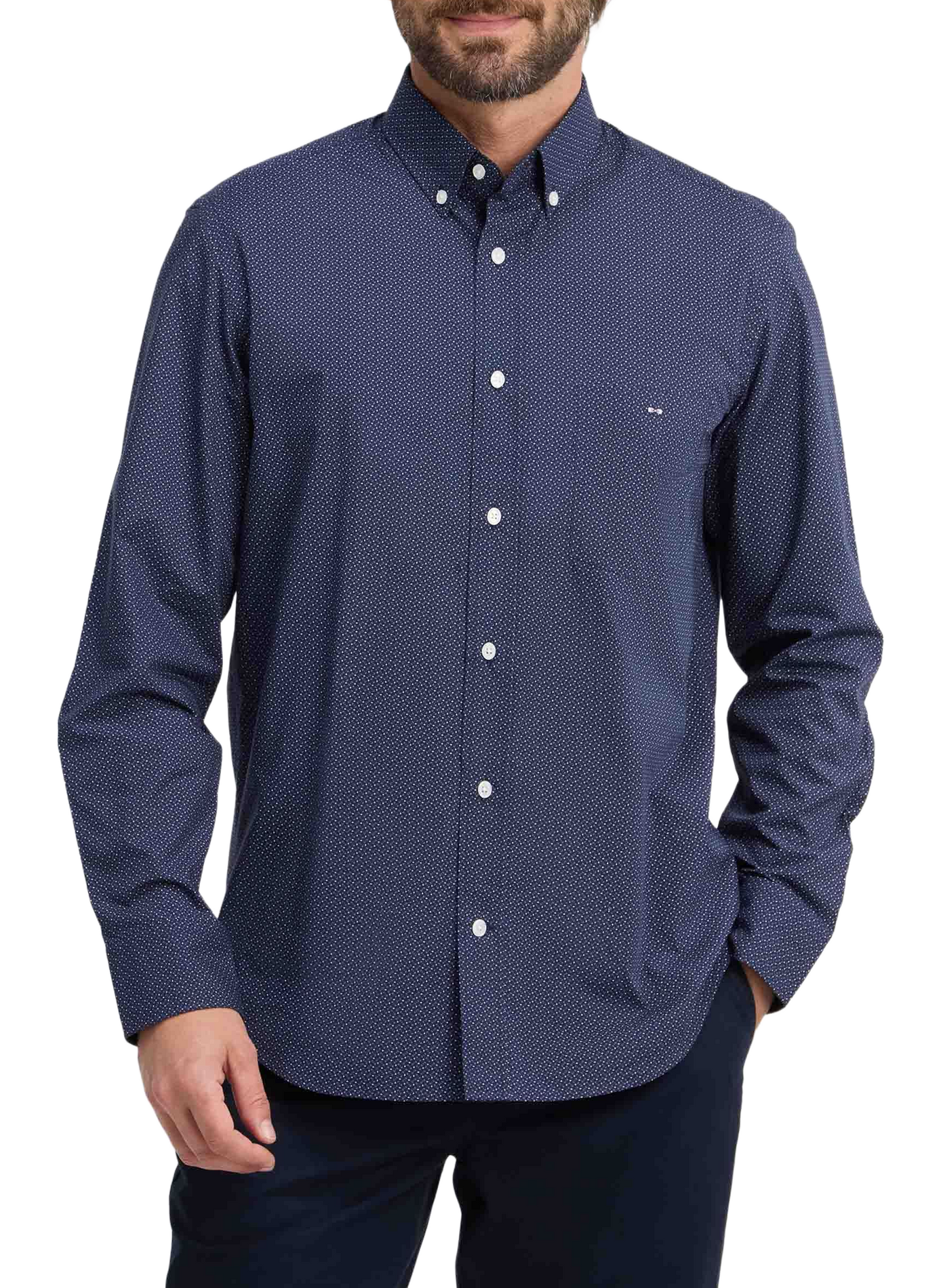 Chemise droite en coton EDEN PARK Blue