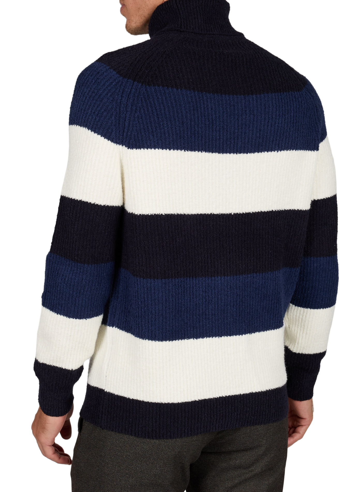 Rollkragenpullover mit breiten Streifen STRELLSON Blau