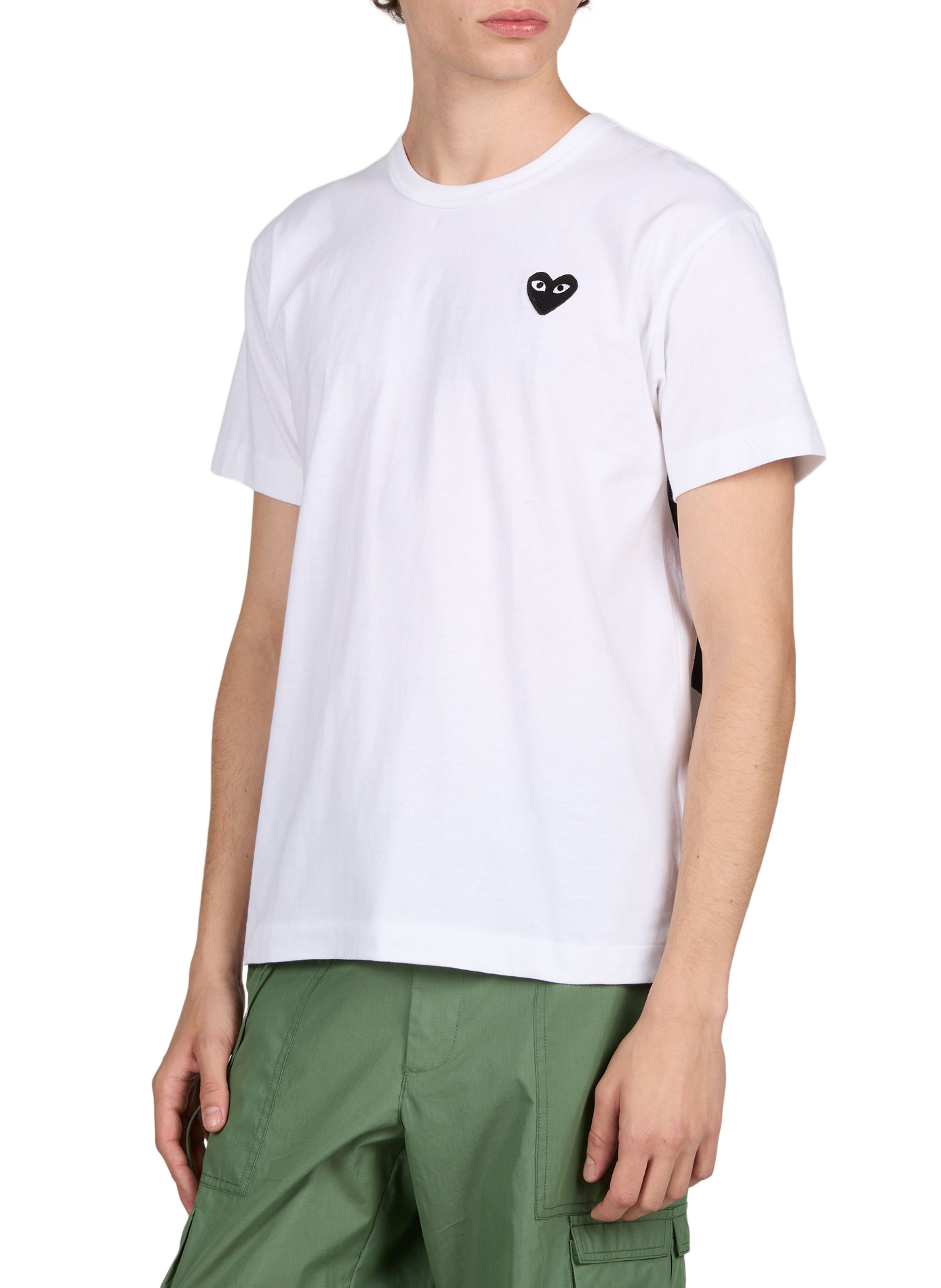 Gerade geschnittenes T-Shirt mit Siebdruck auf der Rückseite COMME DES GARCONS PLAY Weiss