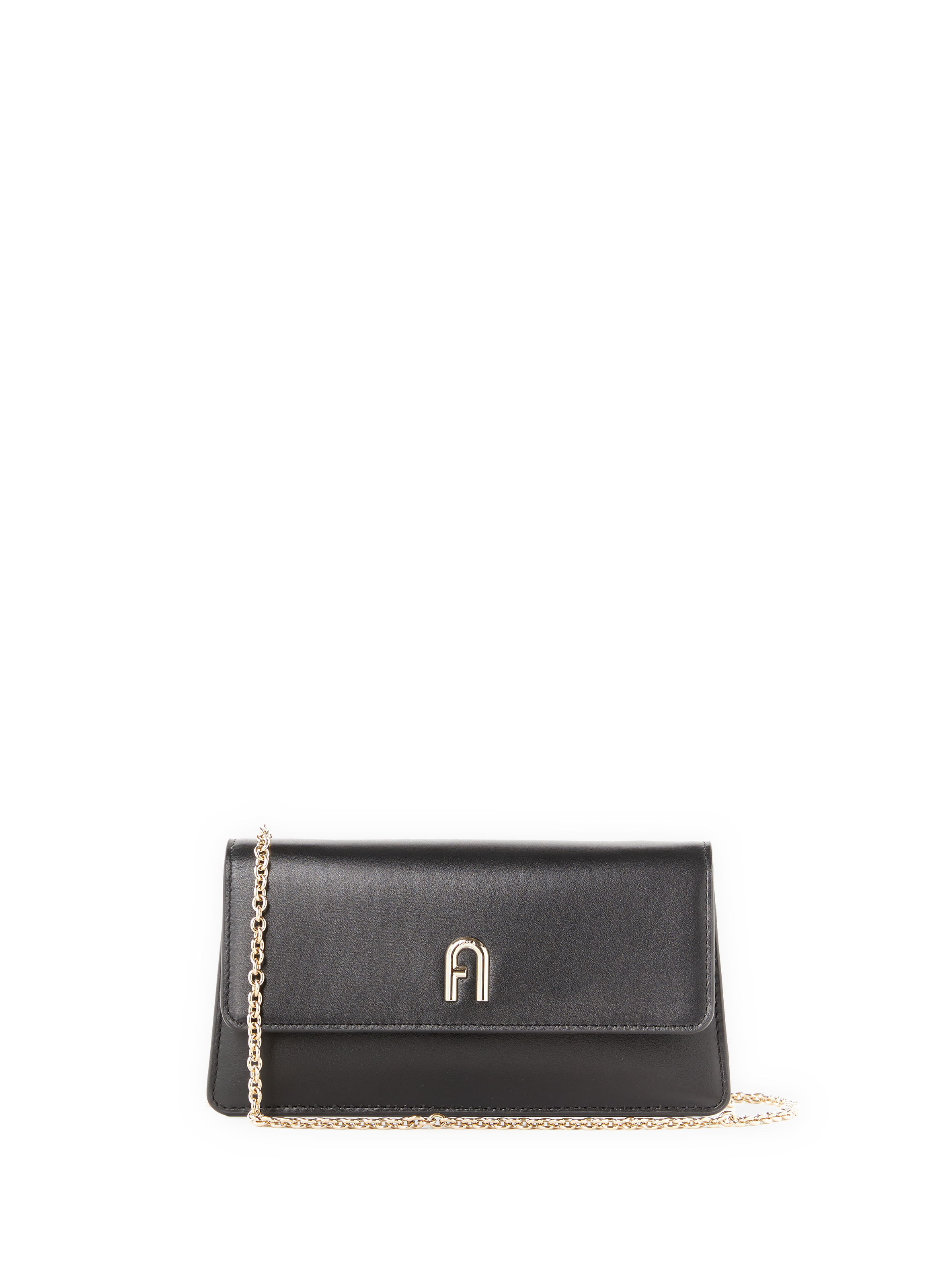 FURLA Diamante Leather Clutch Black