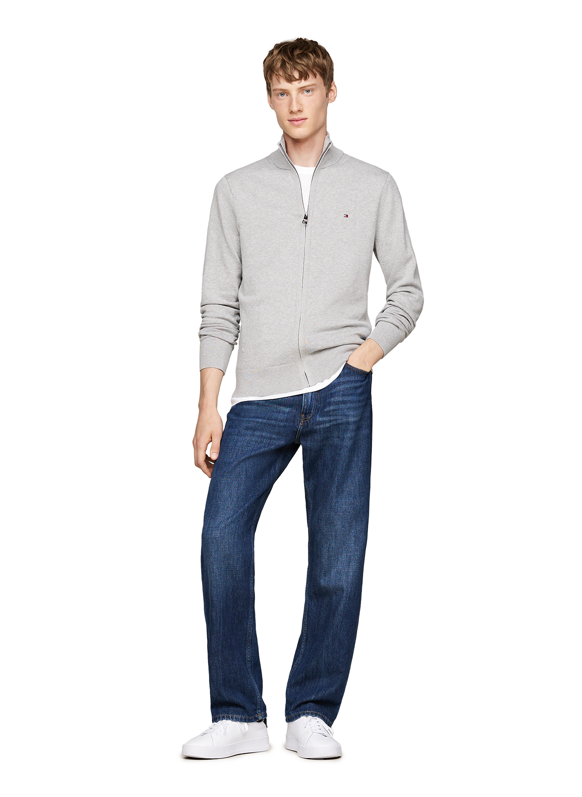 Cotton and cashmere jacket  TOMMY HILFIGER Grey