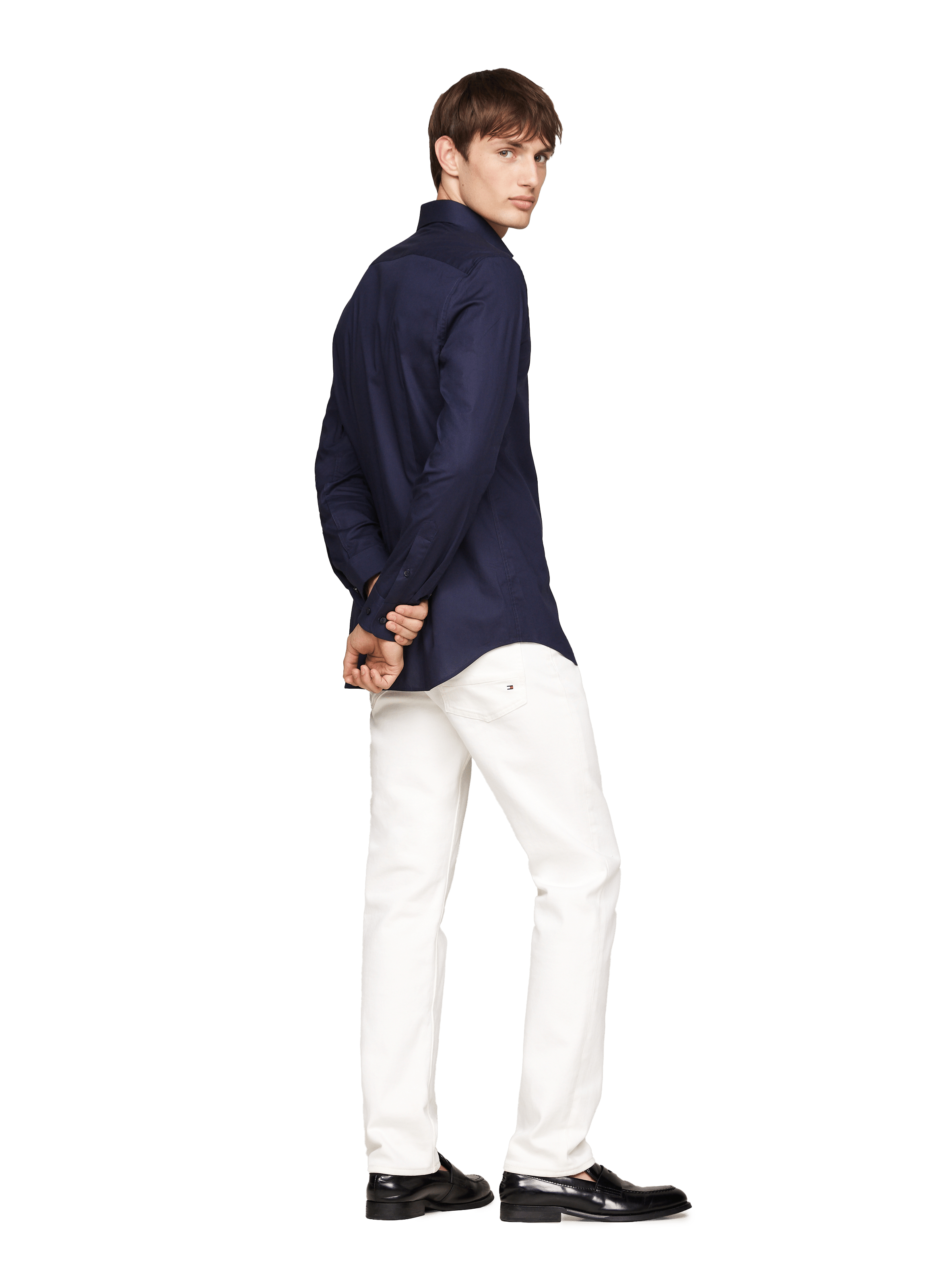 Chemise ajustée en coton  TOMMY HILFIGER Bleu