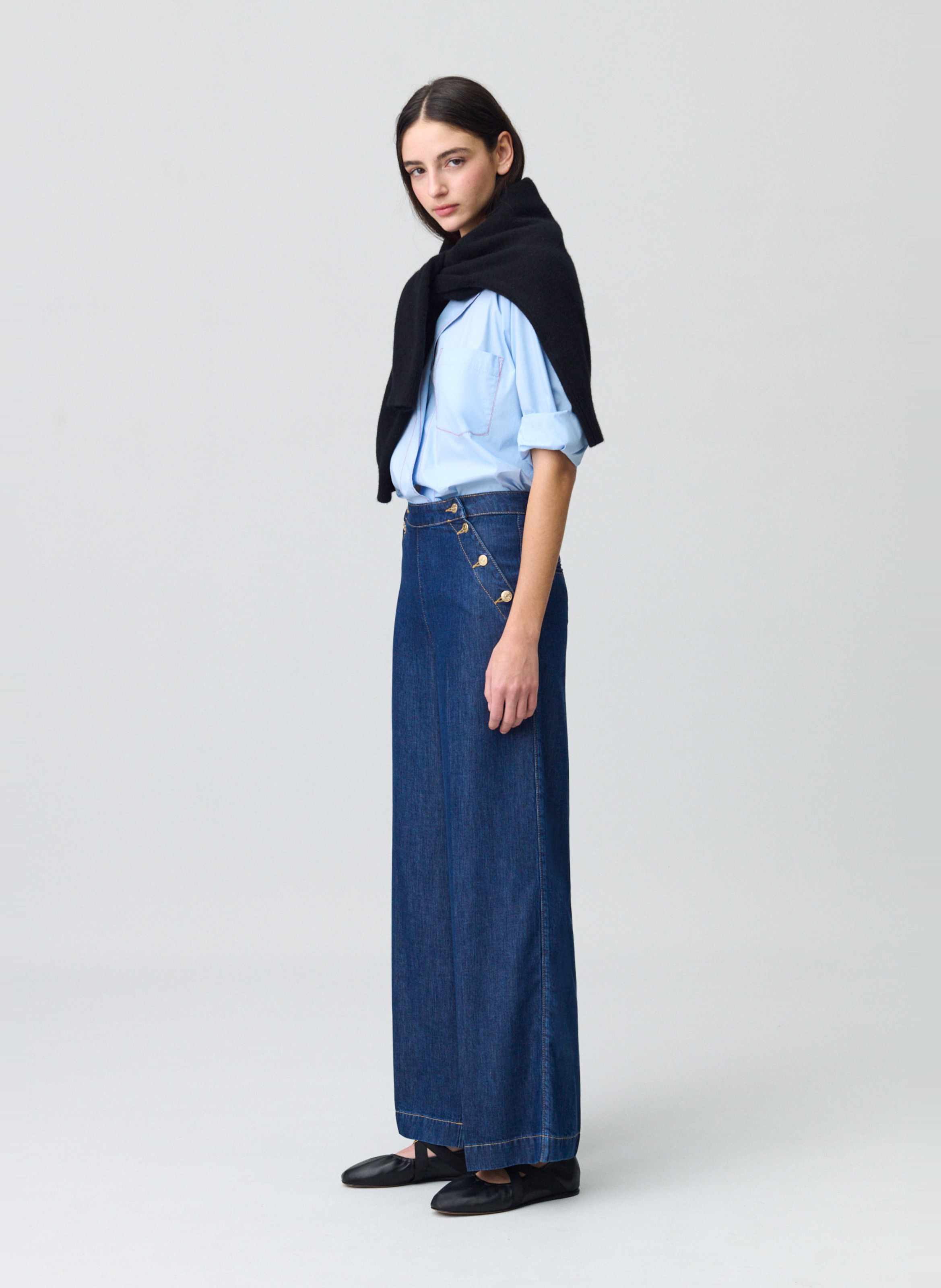 Jean à pont large CLAUDIE PIERLOT Bleu