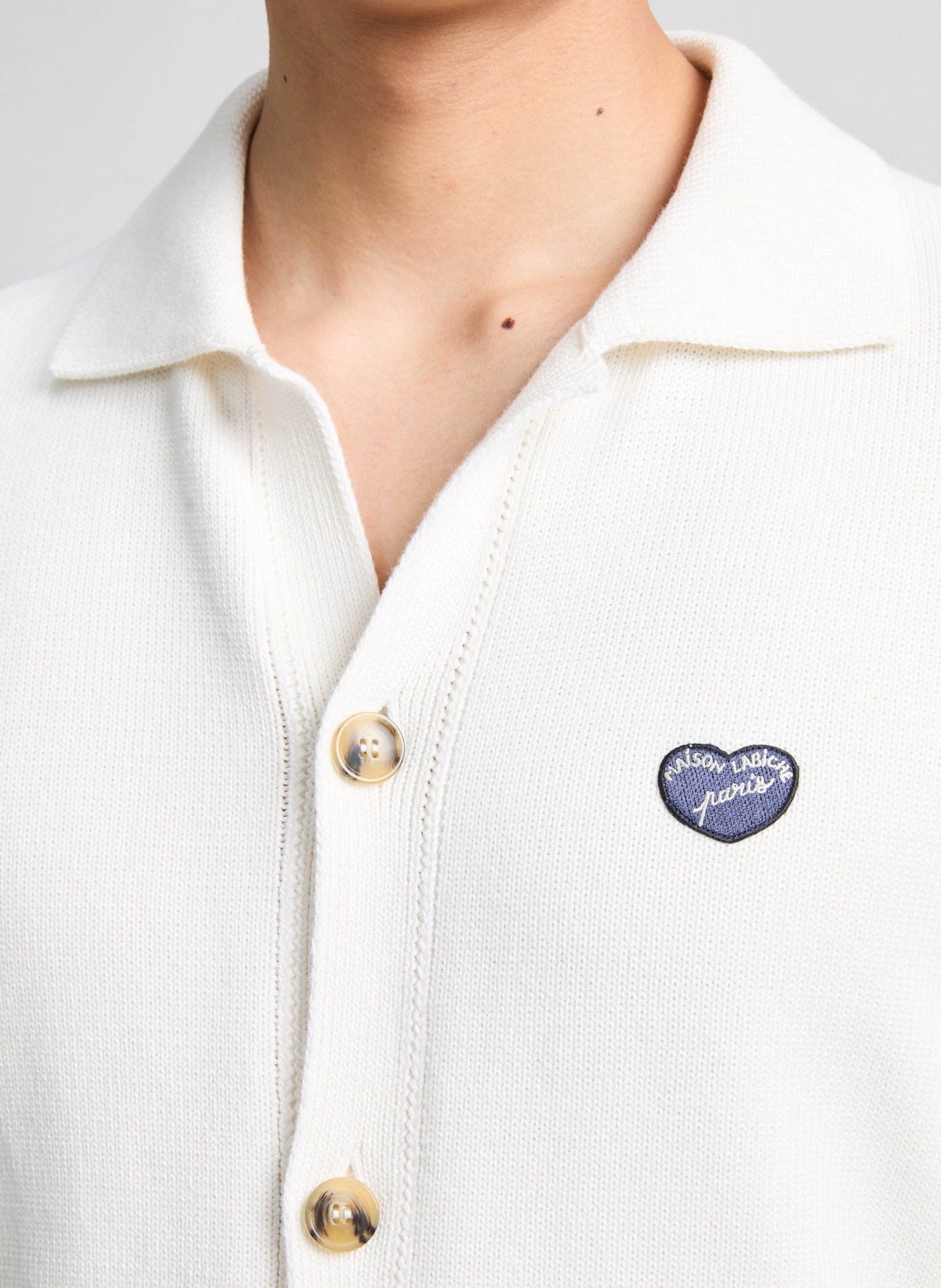 Buttoned cardigan with collar White