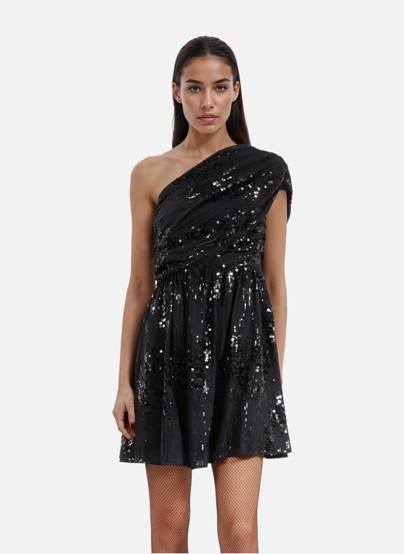 Robe courte à sequins Noir by THE KOOPLES THE KOOPLES Robe courte à sequins Noir