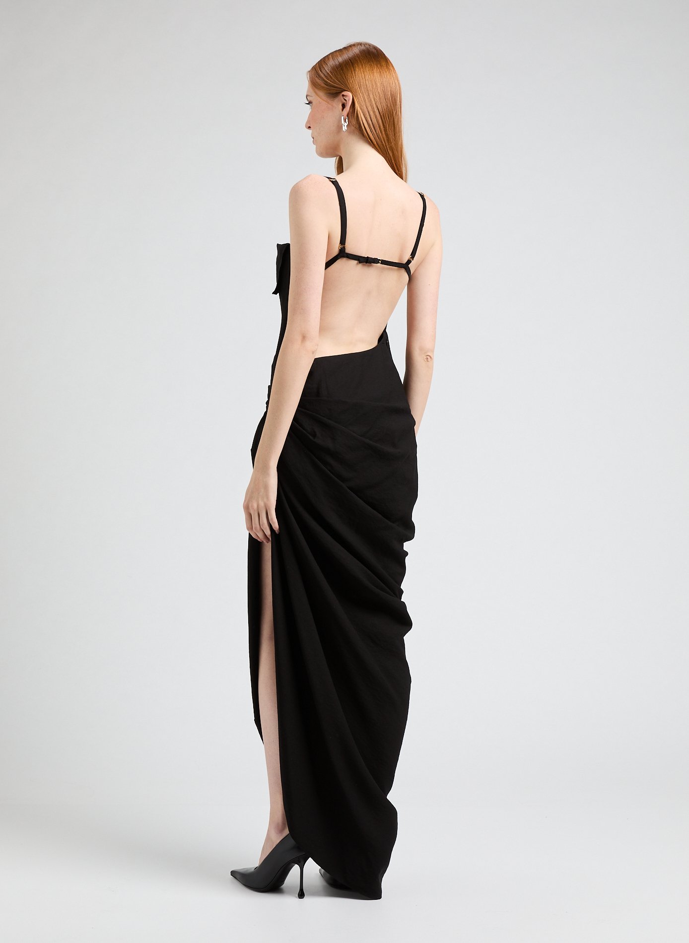 La robe Saudade en coton  JACQUEMUS Noir