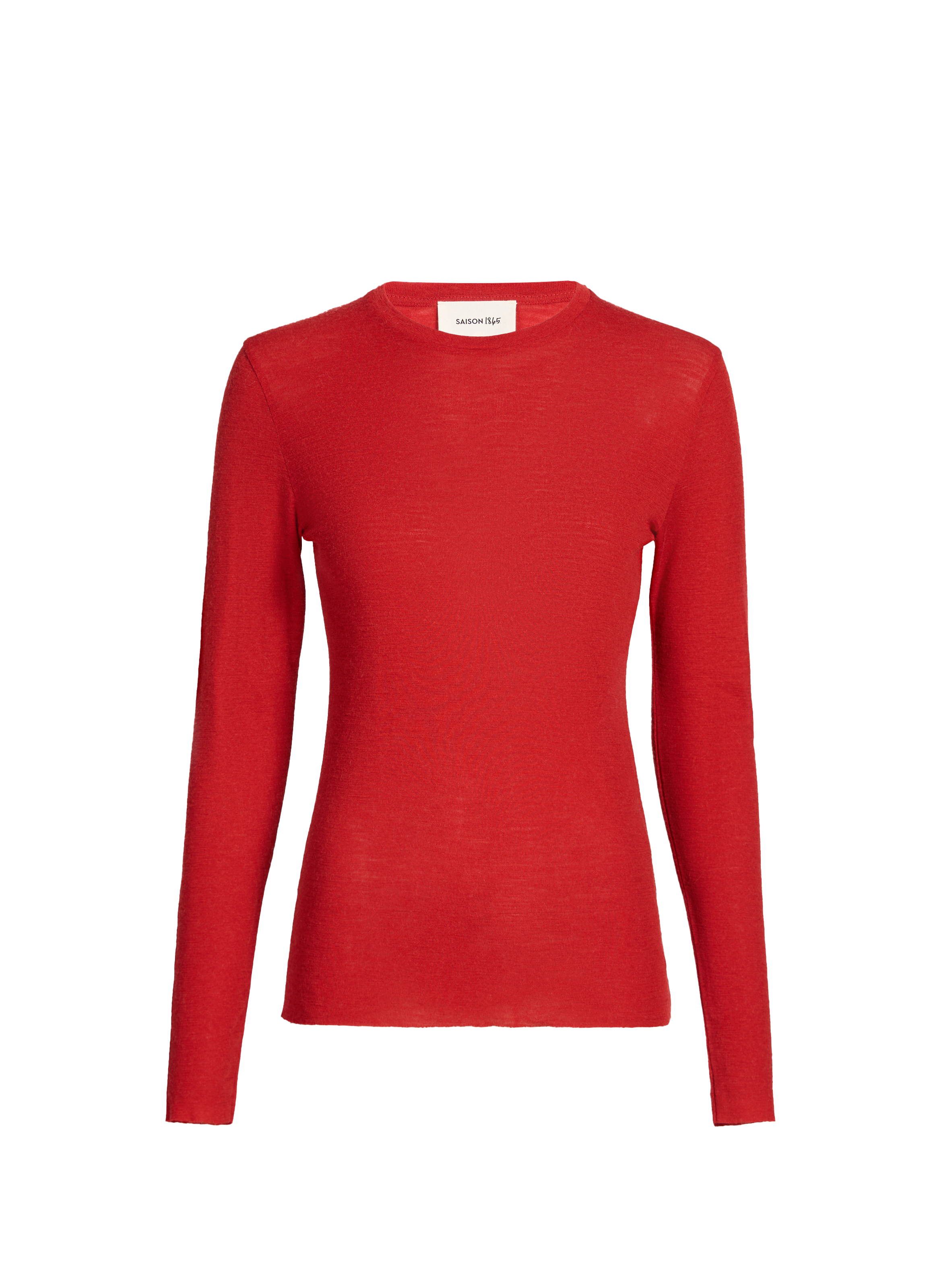Pull maille fine en laine SAISON 1865 Rouge