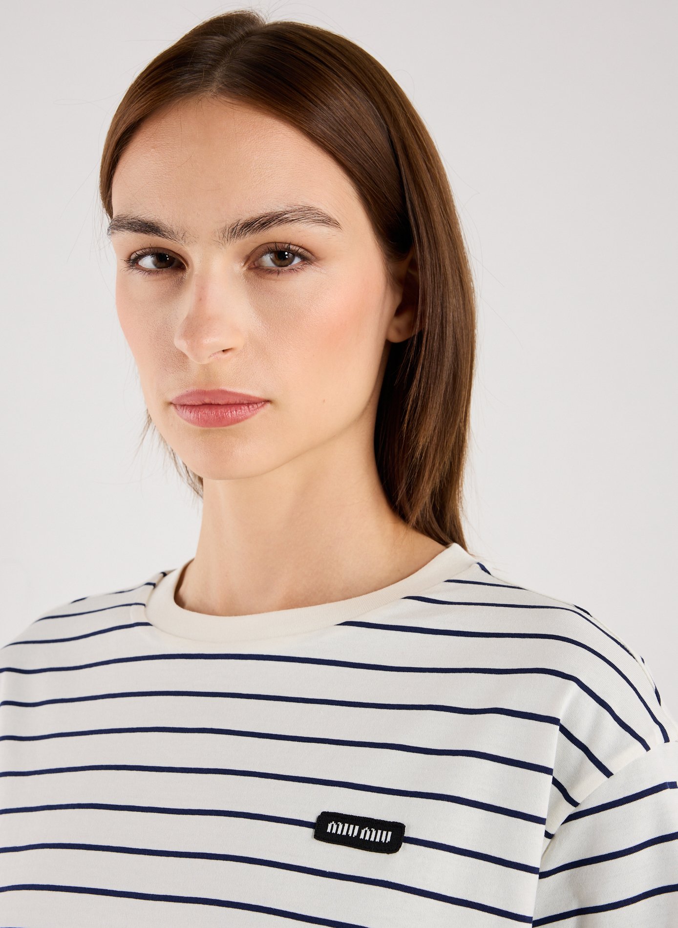 T-shirt à rayures MIU MIU Multicolore