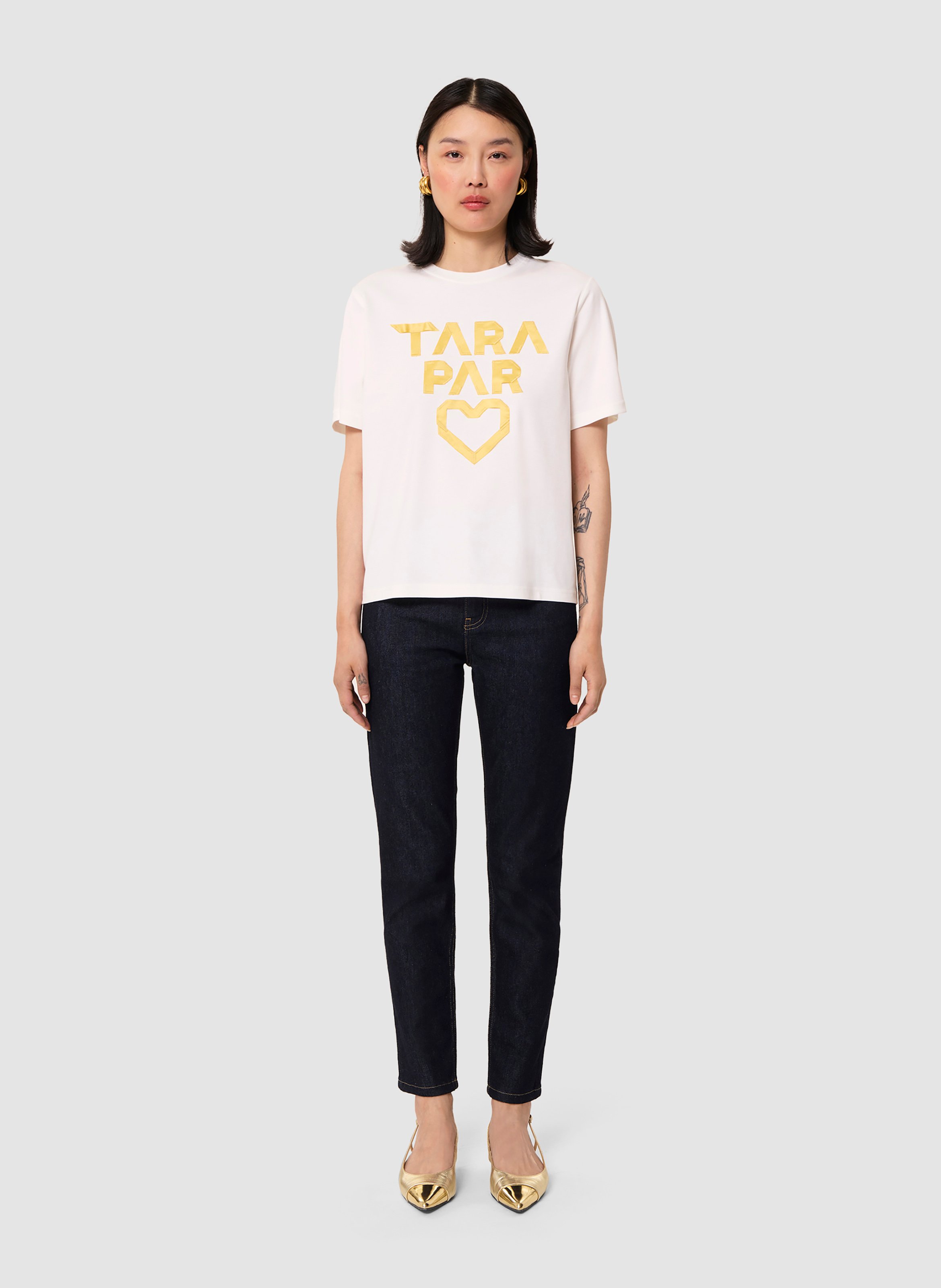 T-shirt trefle TARA JARMON Jaune