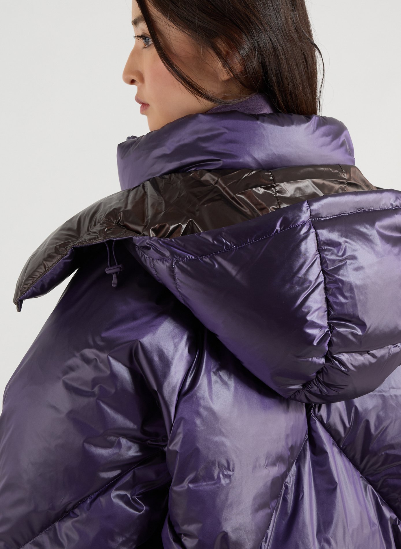 Doudoune oversize courte à capuche LACOSTE Violet