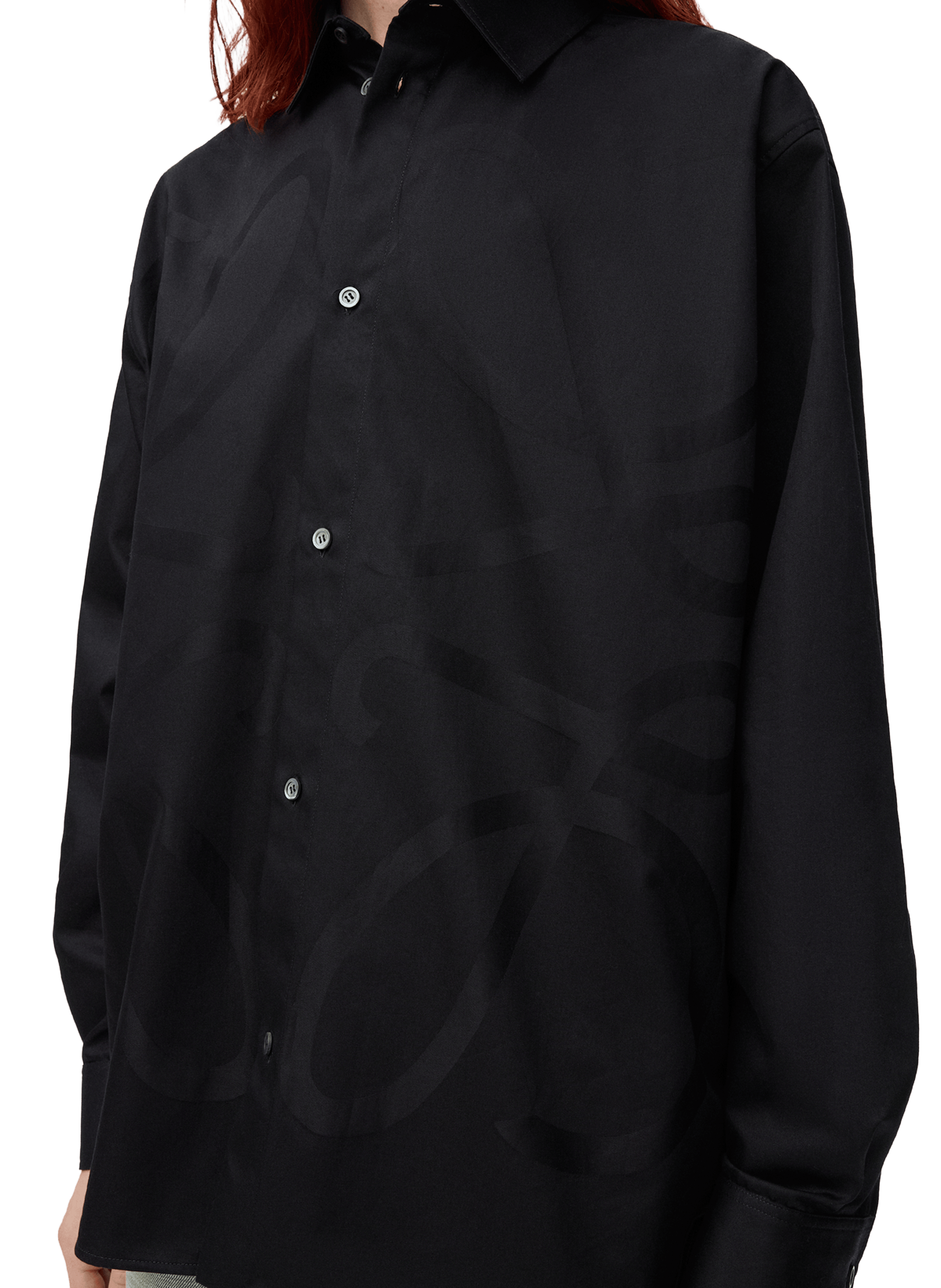 Anagram jacquard shirt in cotton twill LOEWE Black