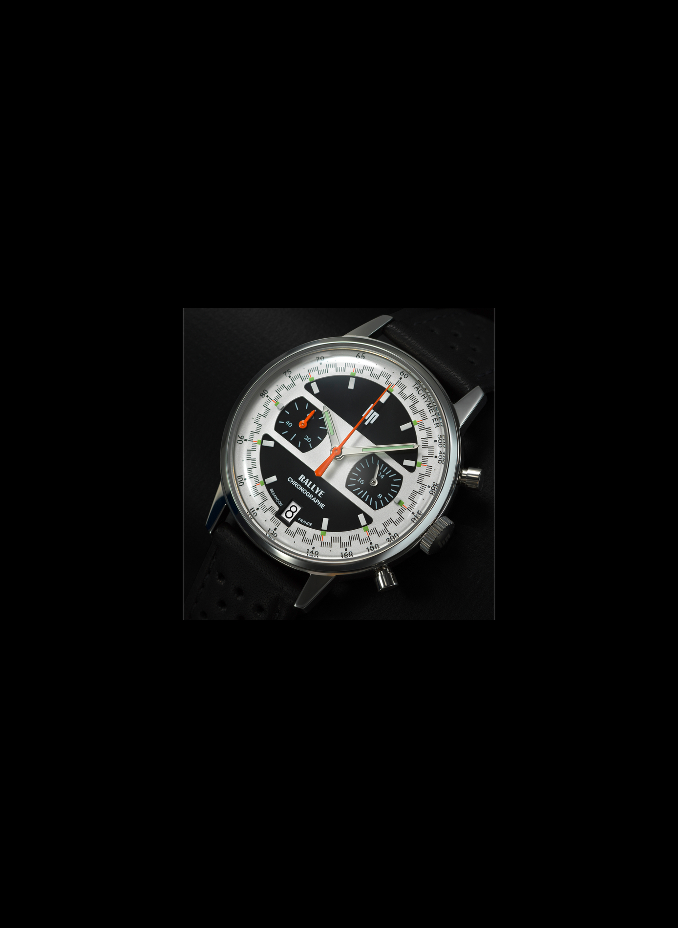 Montre à quartz en cuir LIP Noir