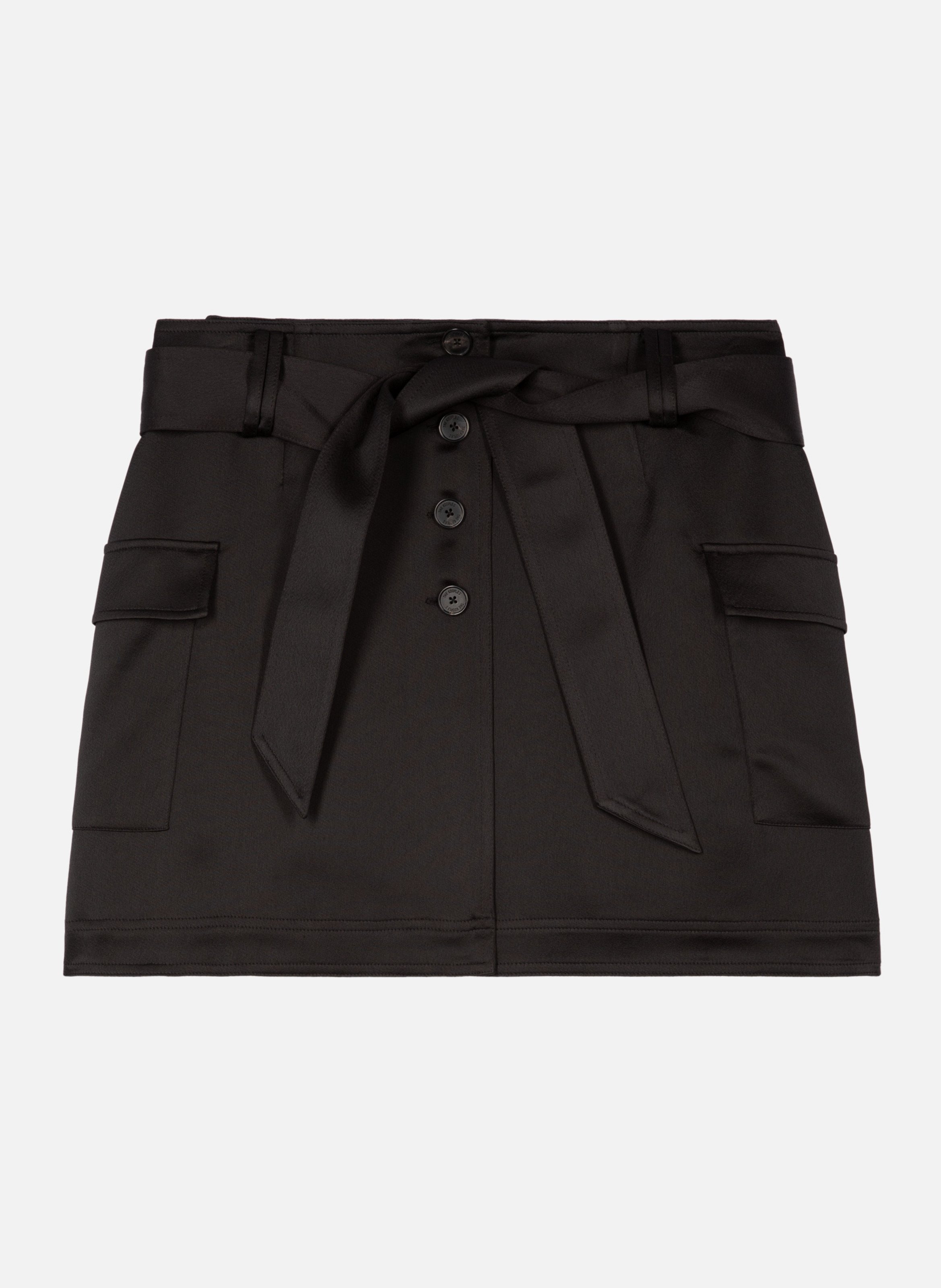 Jupe courte en satin THE KOOPLES Noir