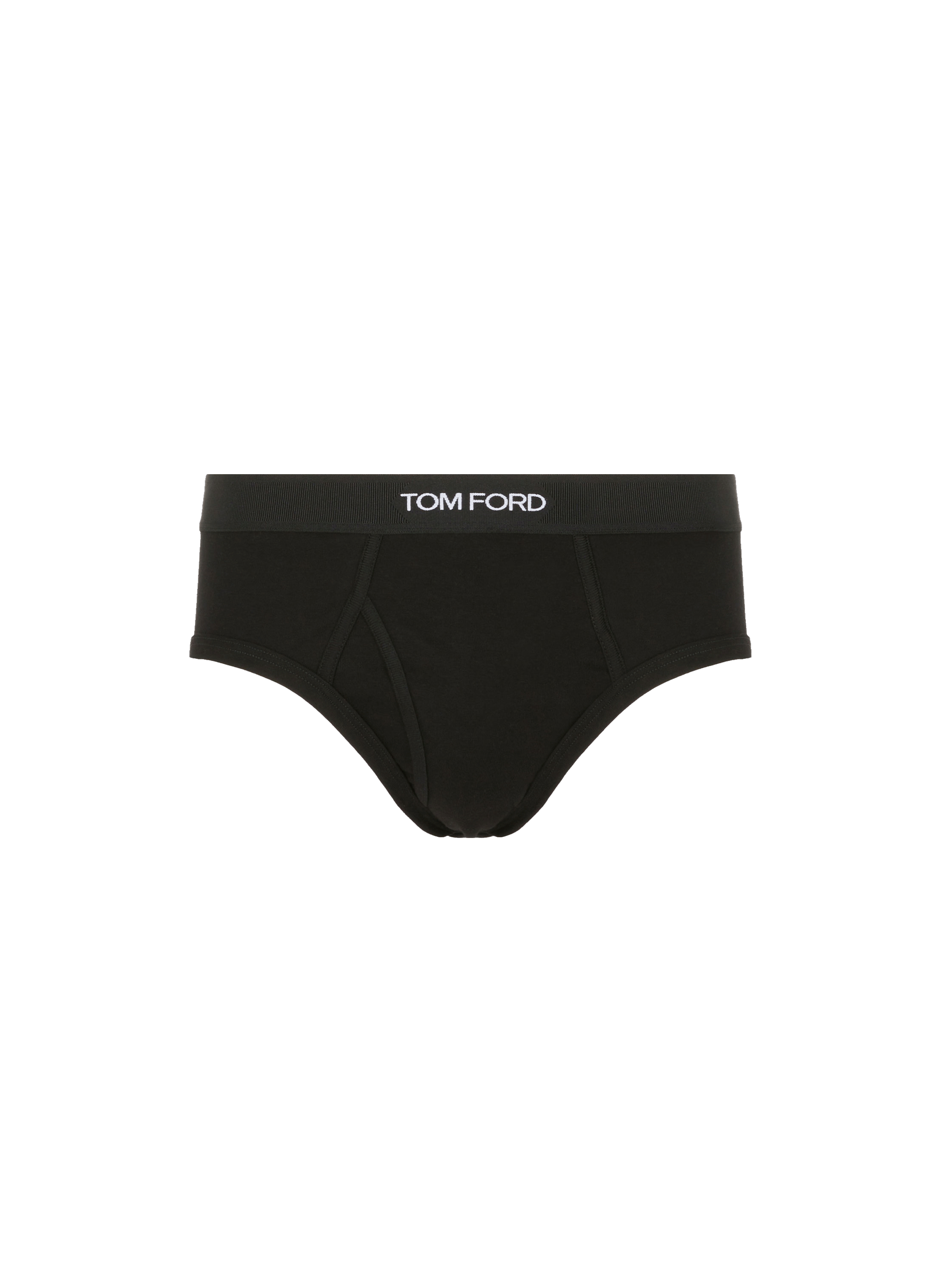 TOM FORD Cotton-blend briefs Black
