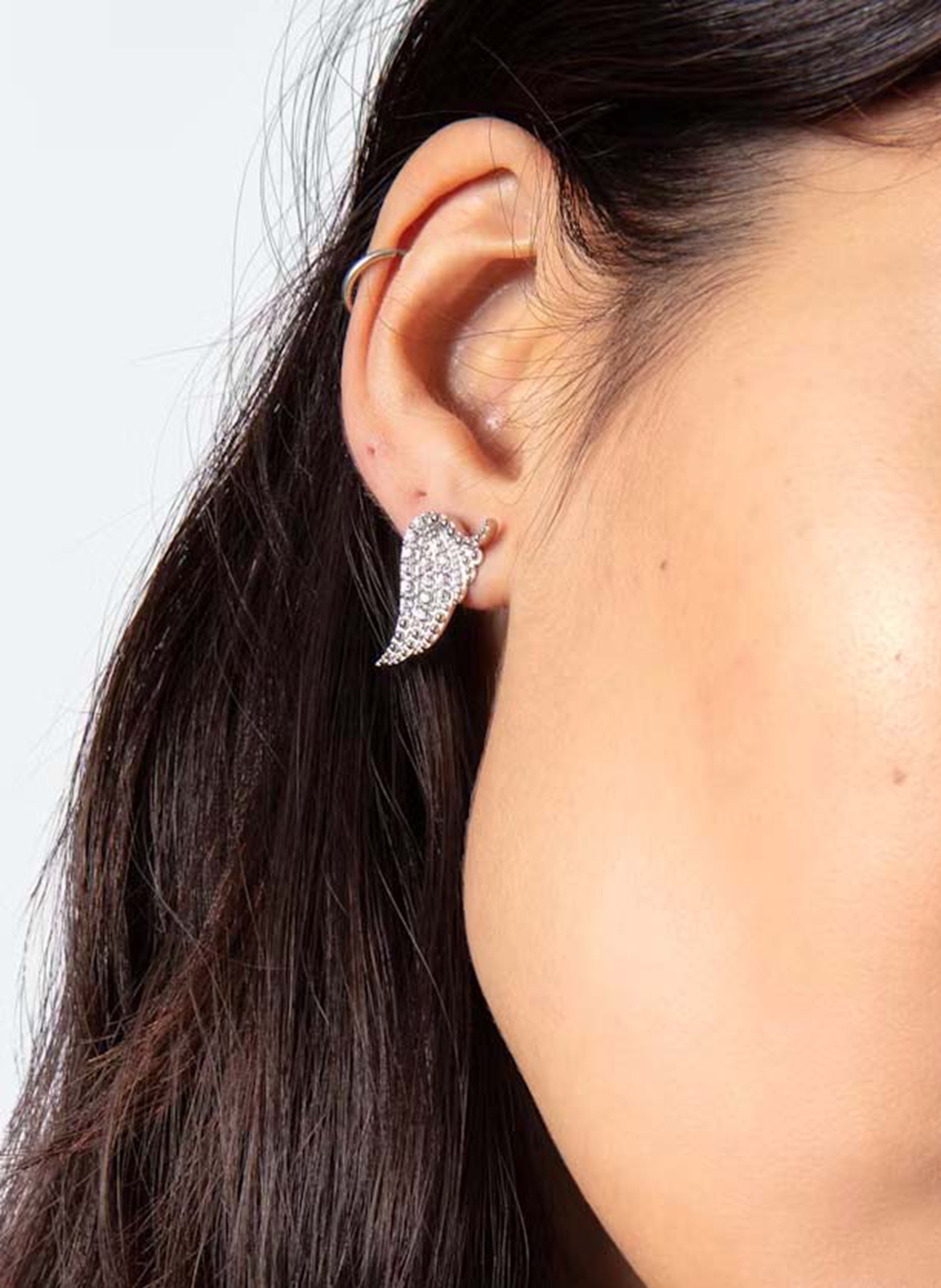 Boucles d'oreilles percées en laiton rock ZADIG&VOLTAIRE Gris