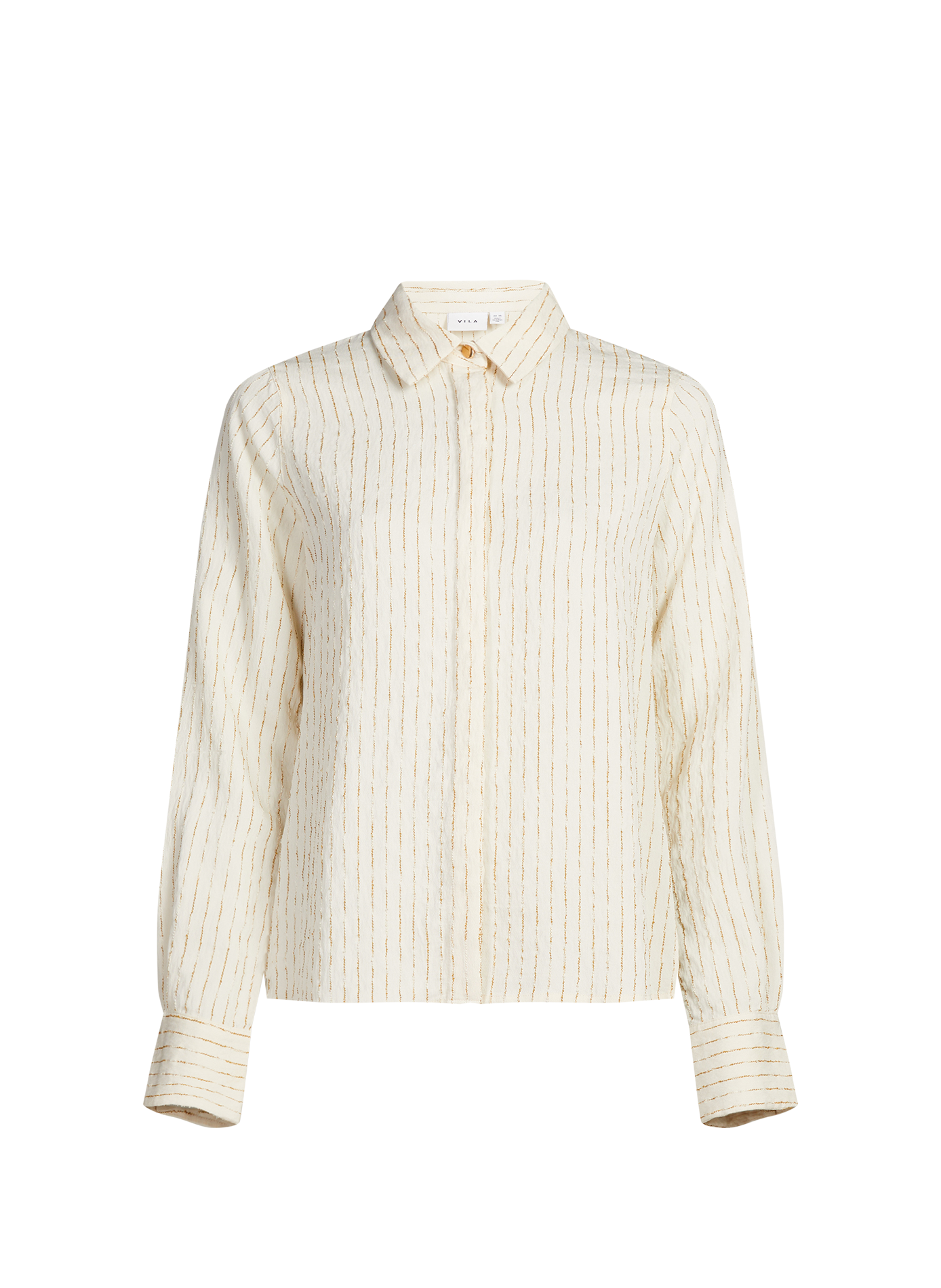 Chemise Viladdie col classique à rayures VILA Beige