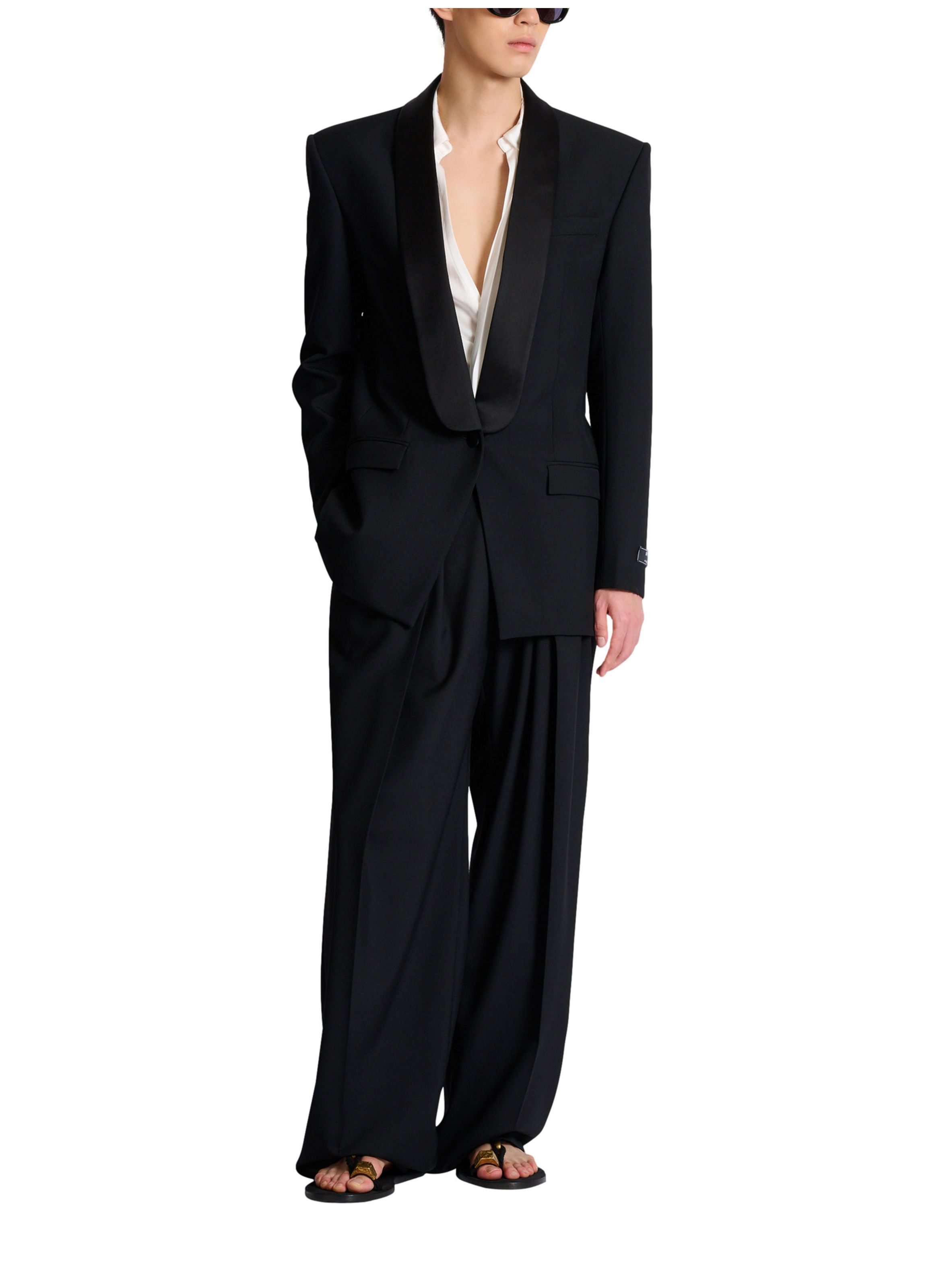 Veste de smoking en laine BALMAIN Noir