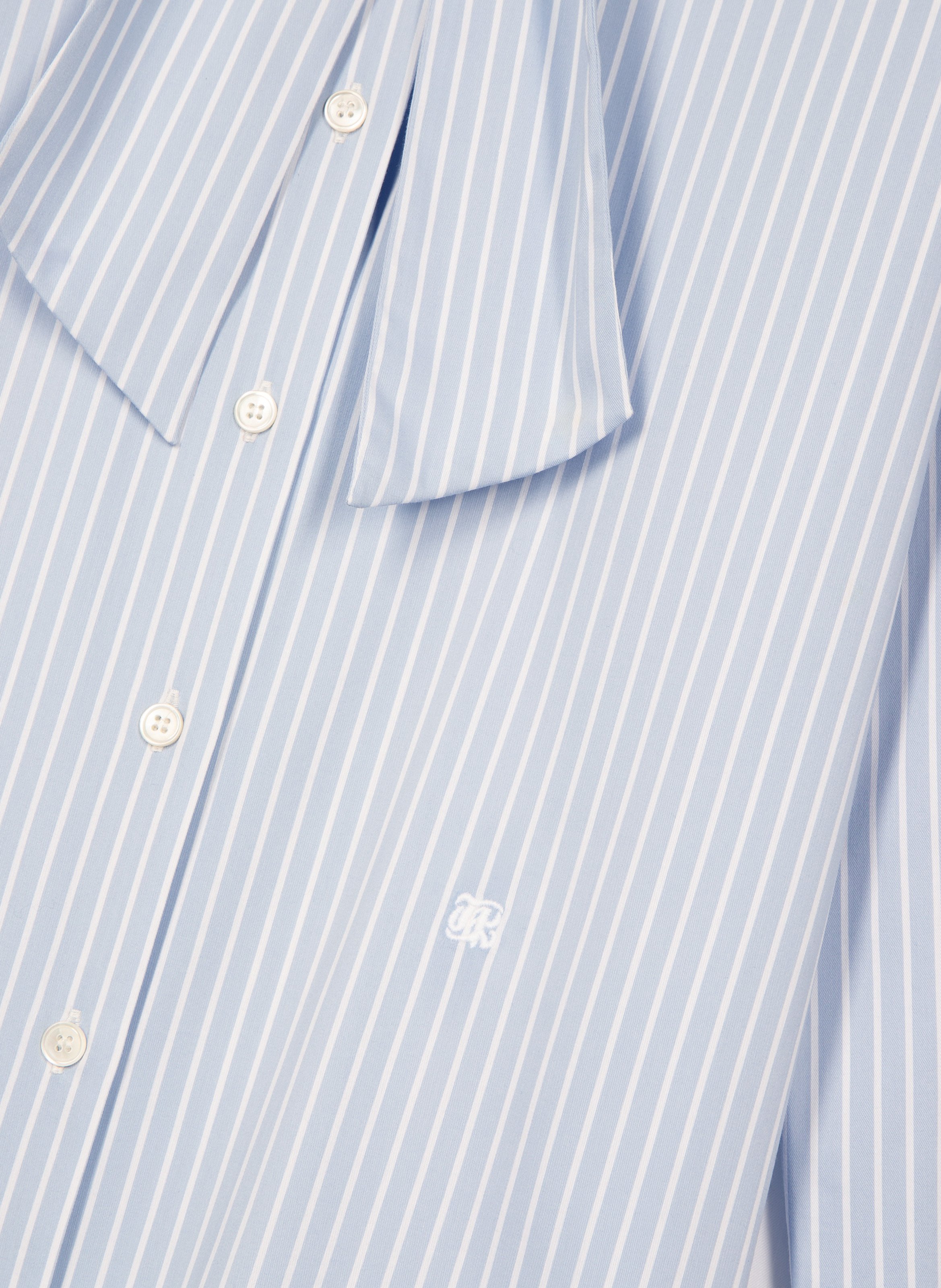 Chemise col lavallière en coton mélangé rayée THE KOOPLES Bleu