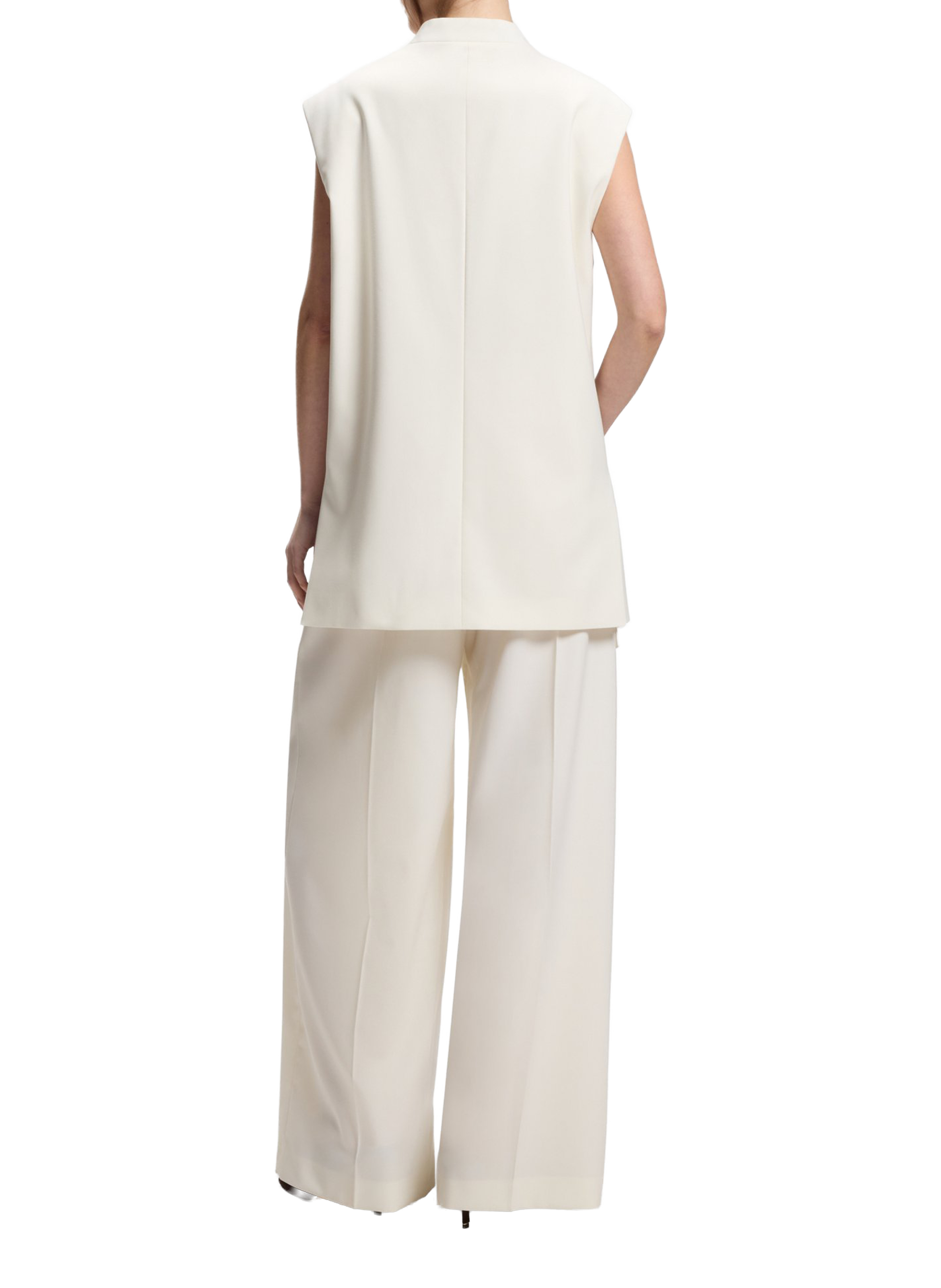 Sleeveless casual wool blend blazer BOSS Beige