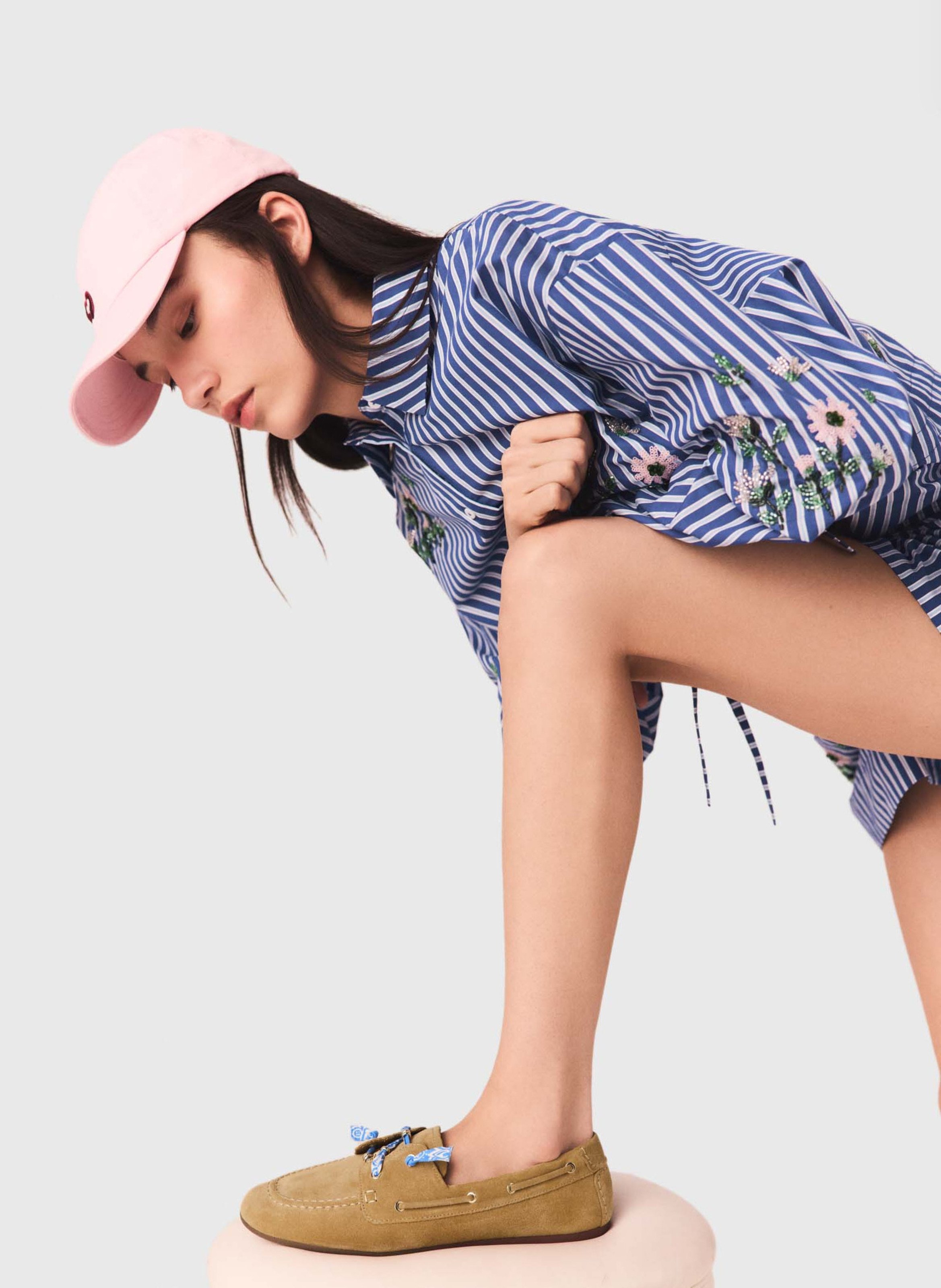 Mocassins en cuir MAJE Beige