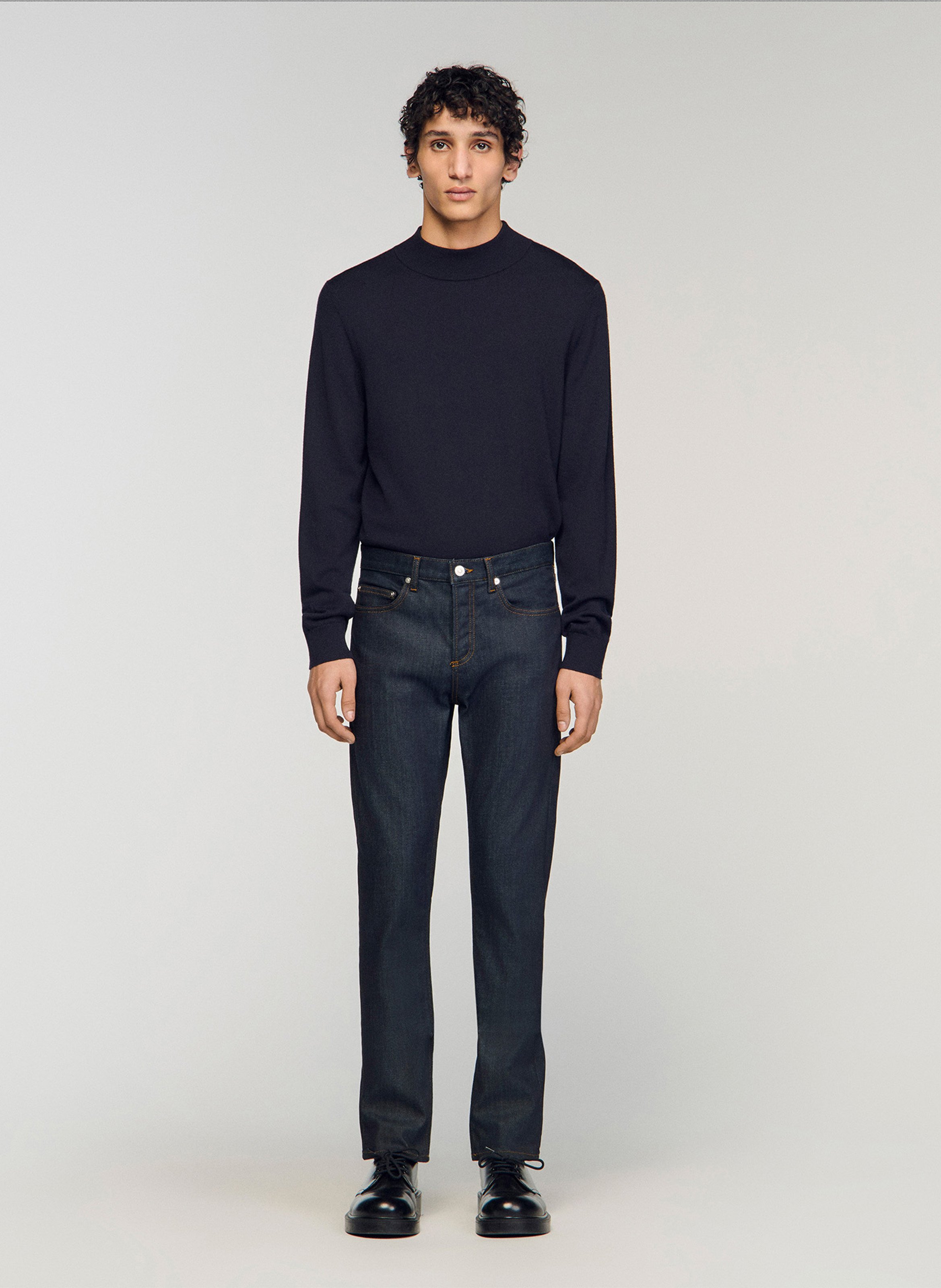 Jean slim en coton mélangé SANDRO Bleu