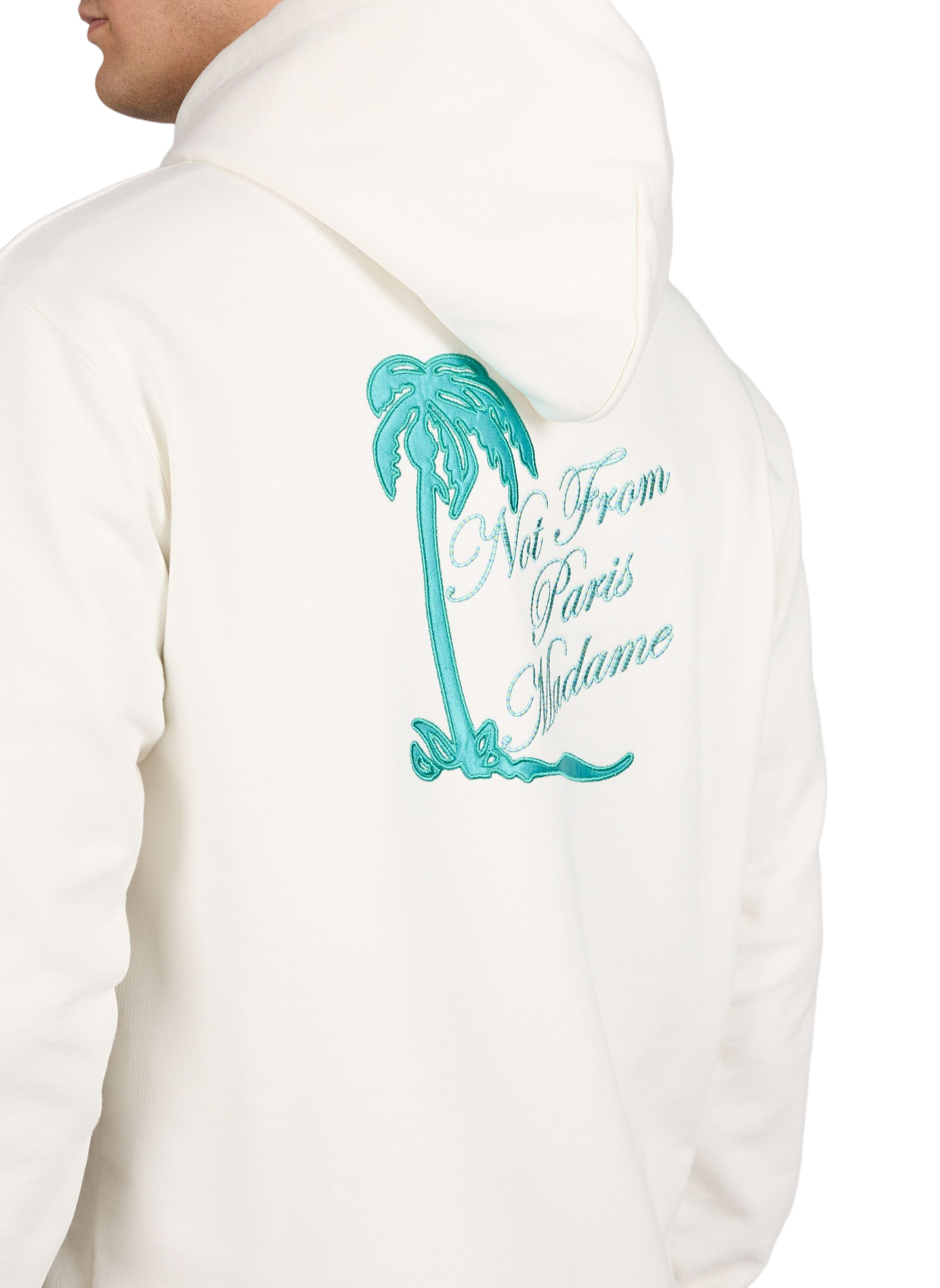 Sweat brodé à capuche en coton DROLE DE MONSIEUR Beige