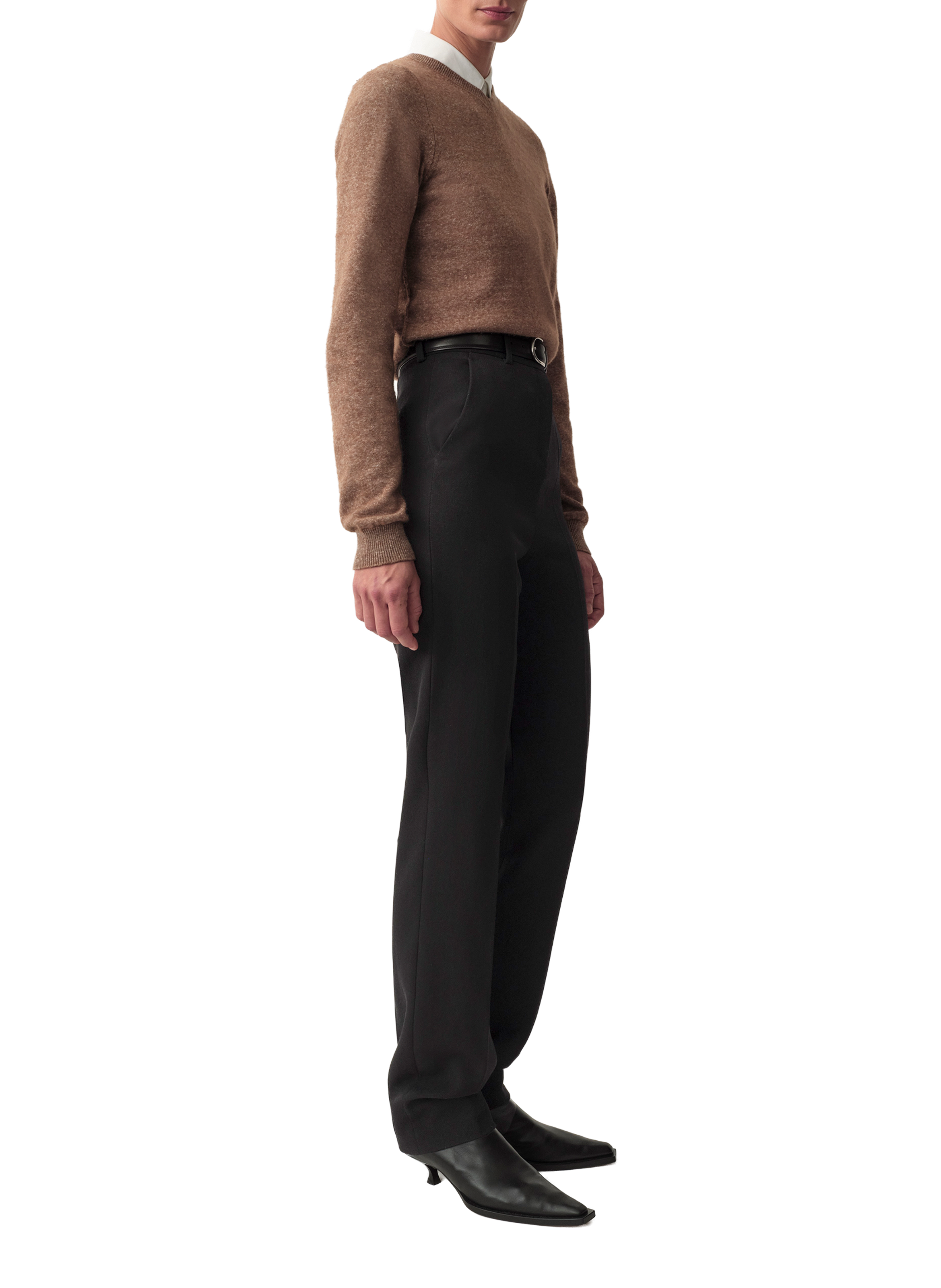 Pantalon cigarette en laine Calvin Klein Collection Noir