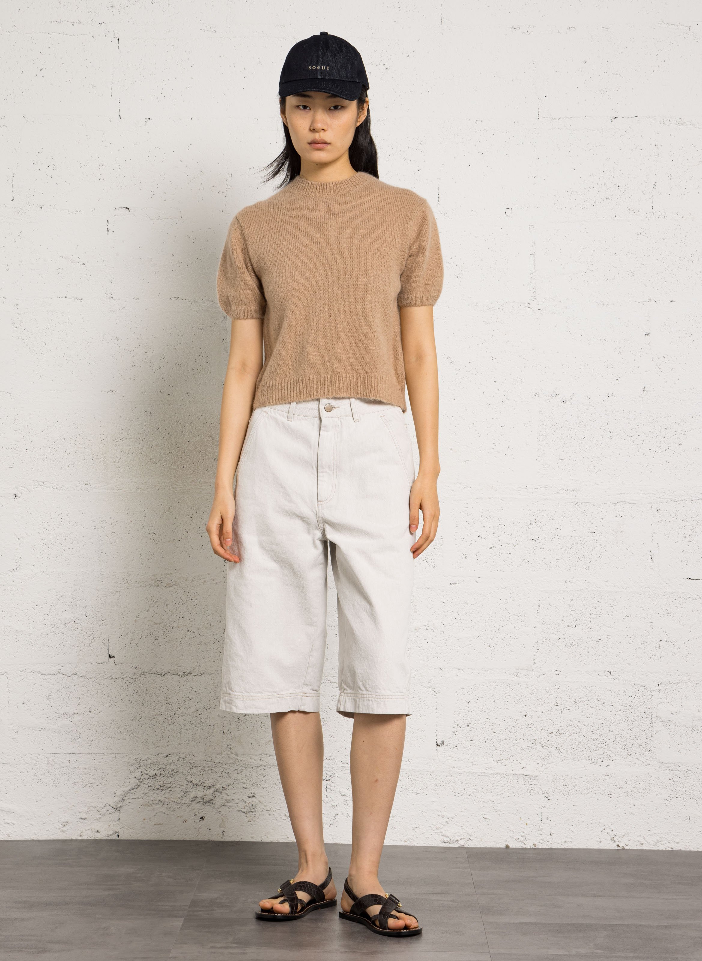 Bermuda large en coton bio francis SOEUR Beige