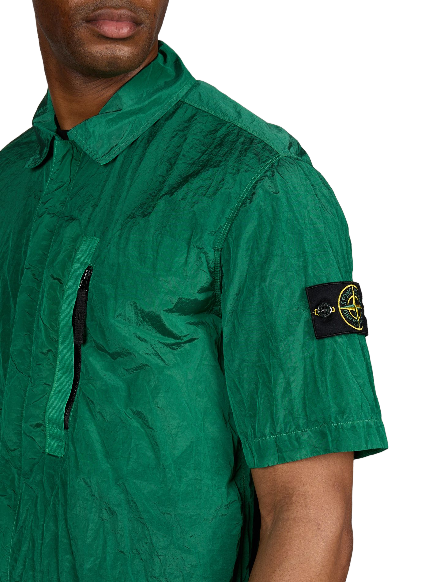 Textured Straight Shirt STONE ISLAND Green