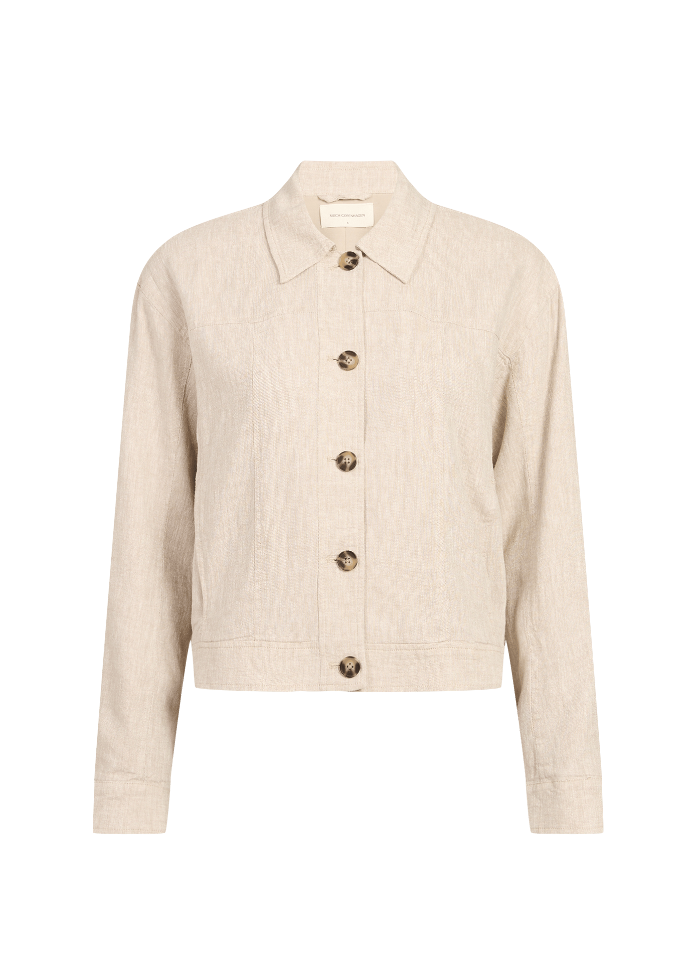 Veste Viana Ginia à col rond en lin MSCH Beige