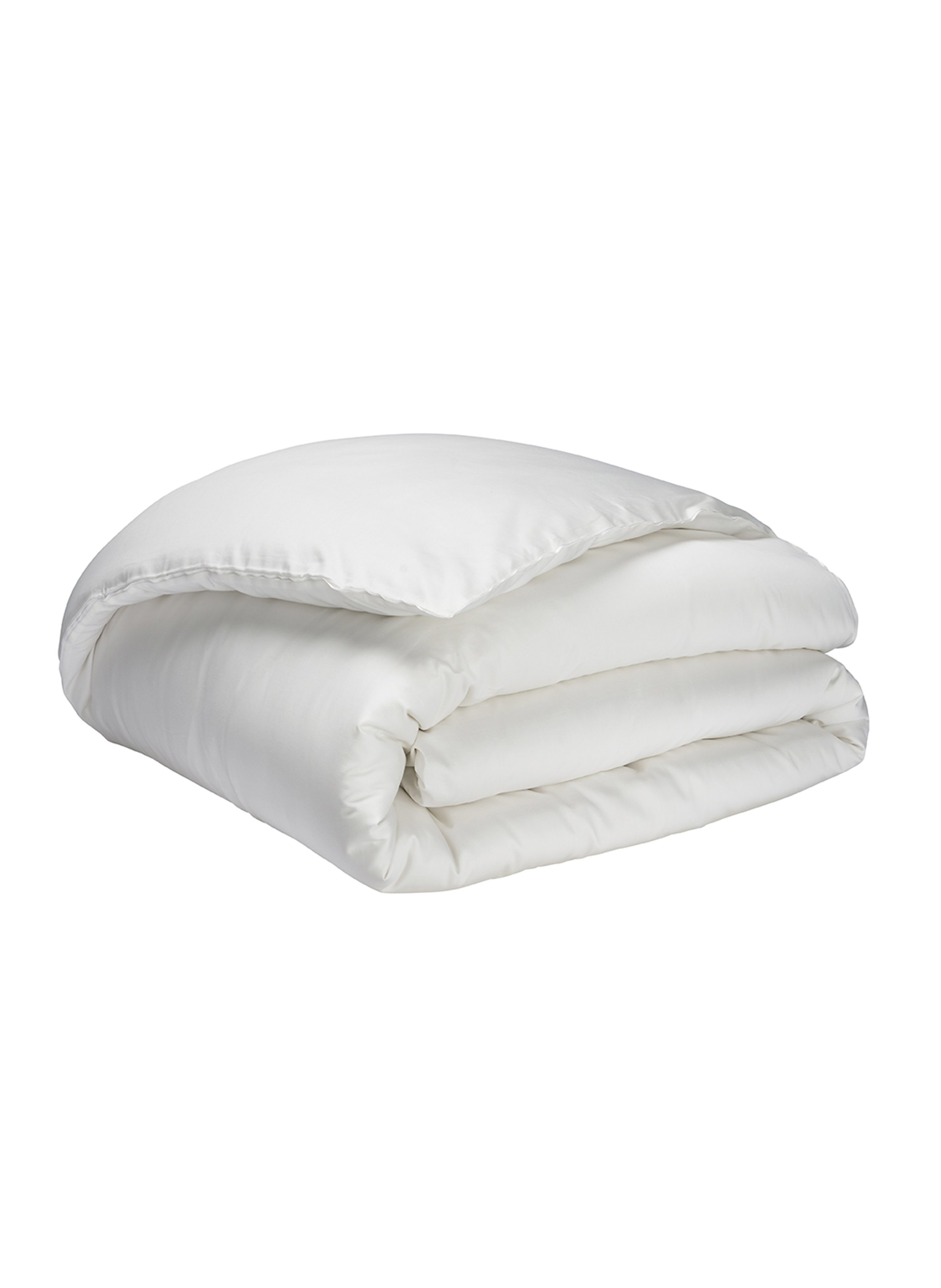 Housse de couette unie en satin de coton bio, teophile Blanc