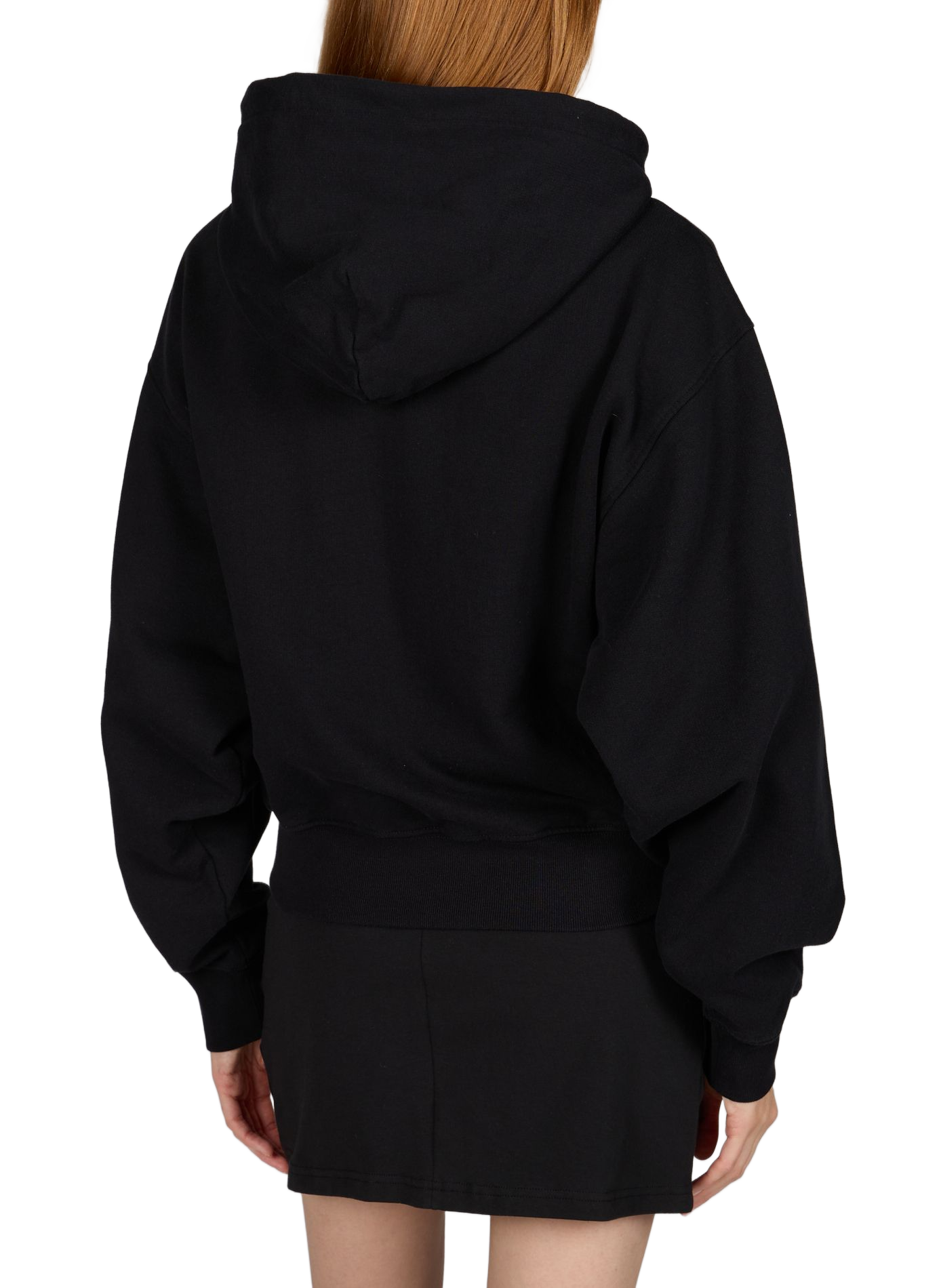 Hoodie zip à capuche en coton ALEXANDER WANG Noir