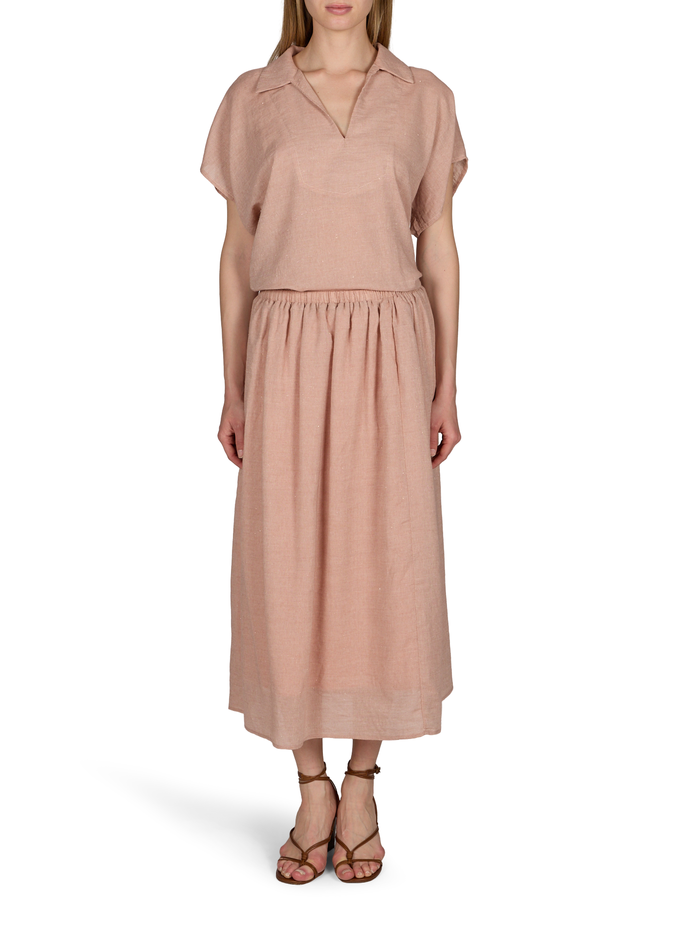 Méliora midi skirt in blended cotton ARTLOVE Pink