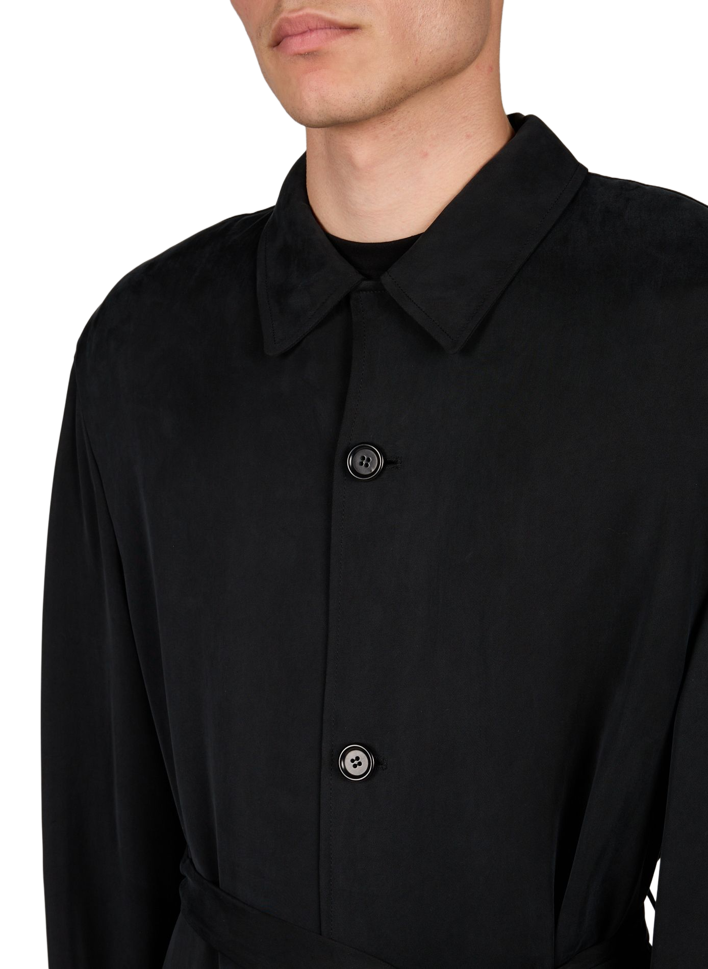 Oversized cotton trench coat AMOMENTO Black