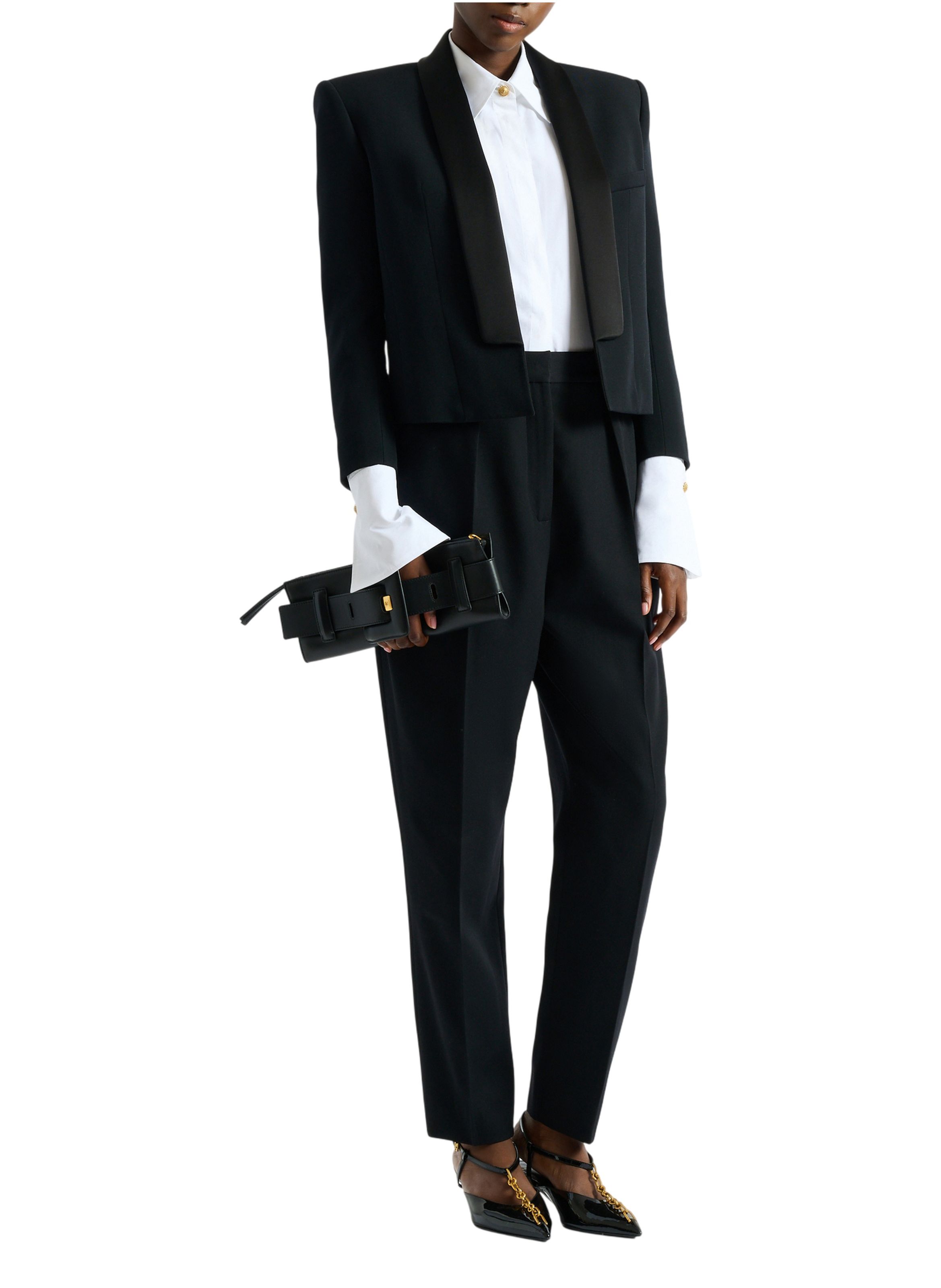 Chemise en popeline de coton BALMAIN Blanc