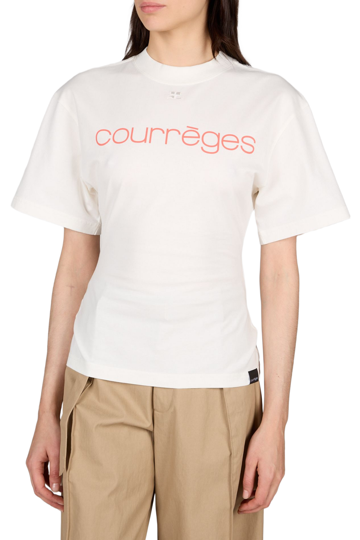 Rundhalsausschnitt T-Shirt aus Baumwolle COURRÈGES Weiss