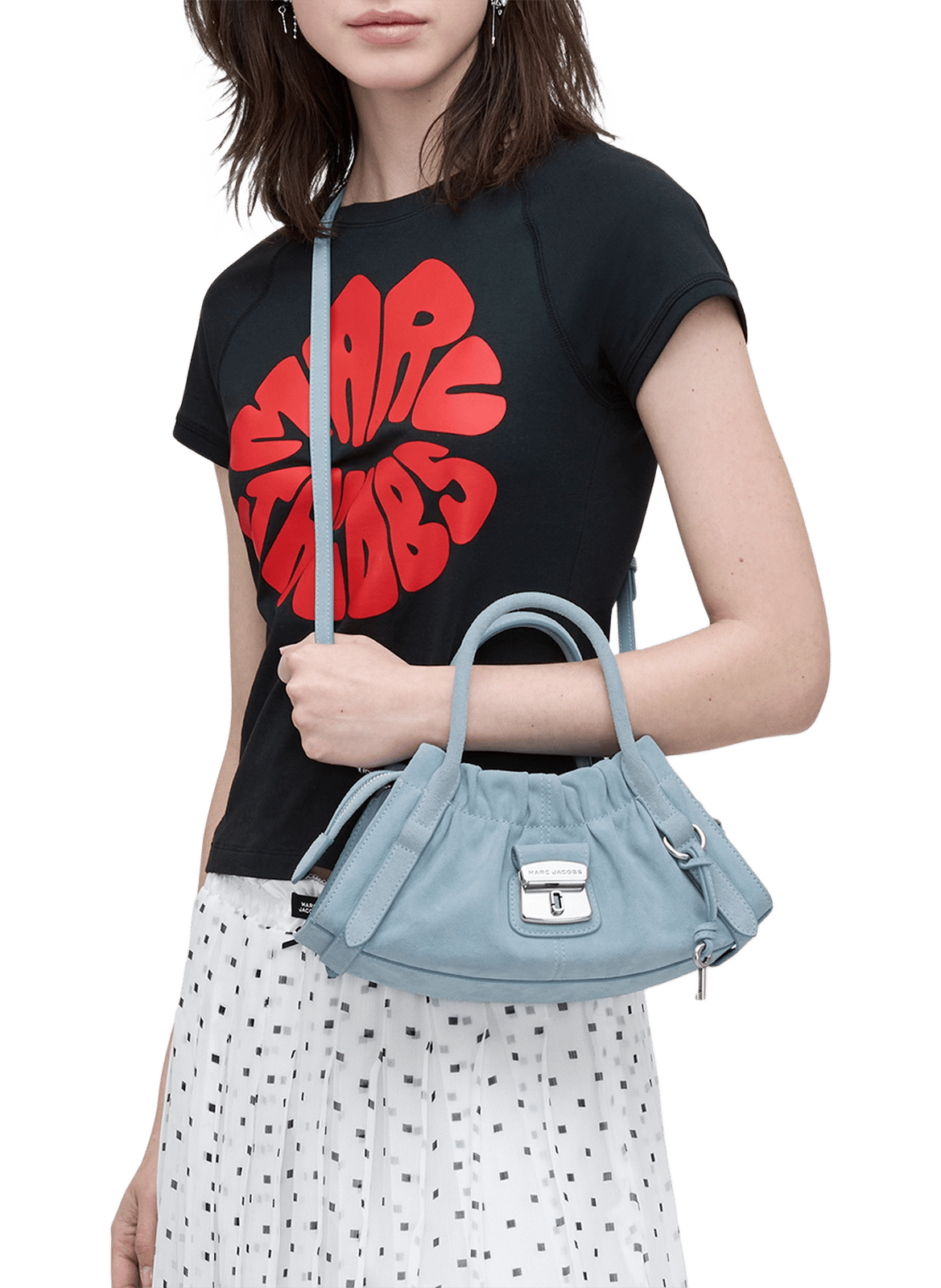 Sac à main Suede Cristina Small Satchel MARC JACOBS Bleu