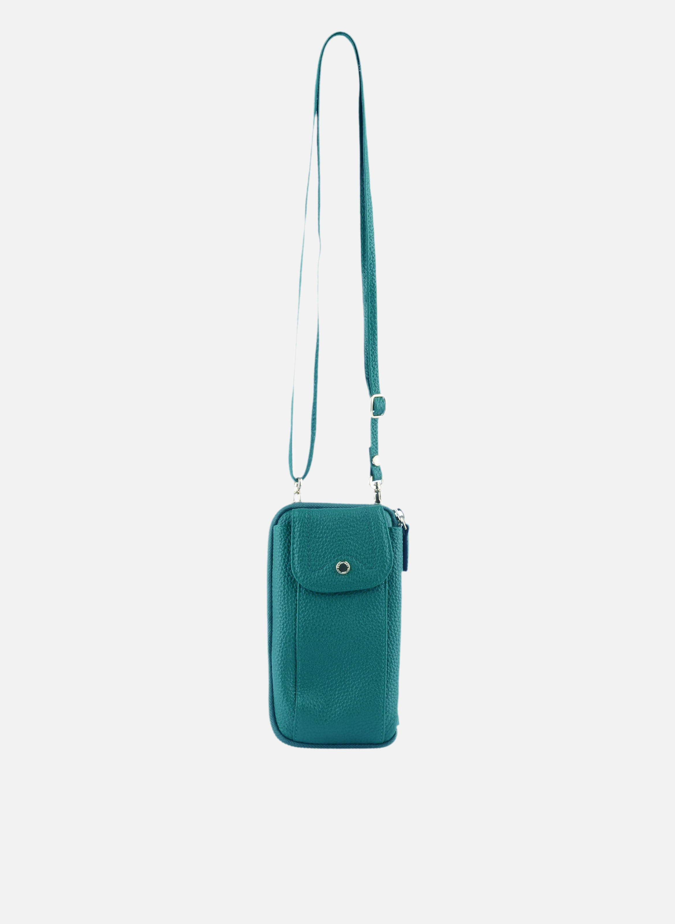 Club | etui téléphone portable en cuir de veau grainé  Turquoise