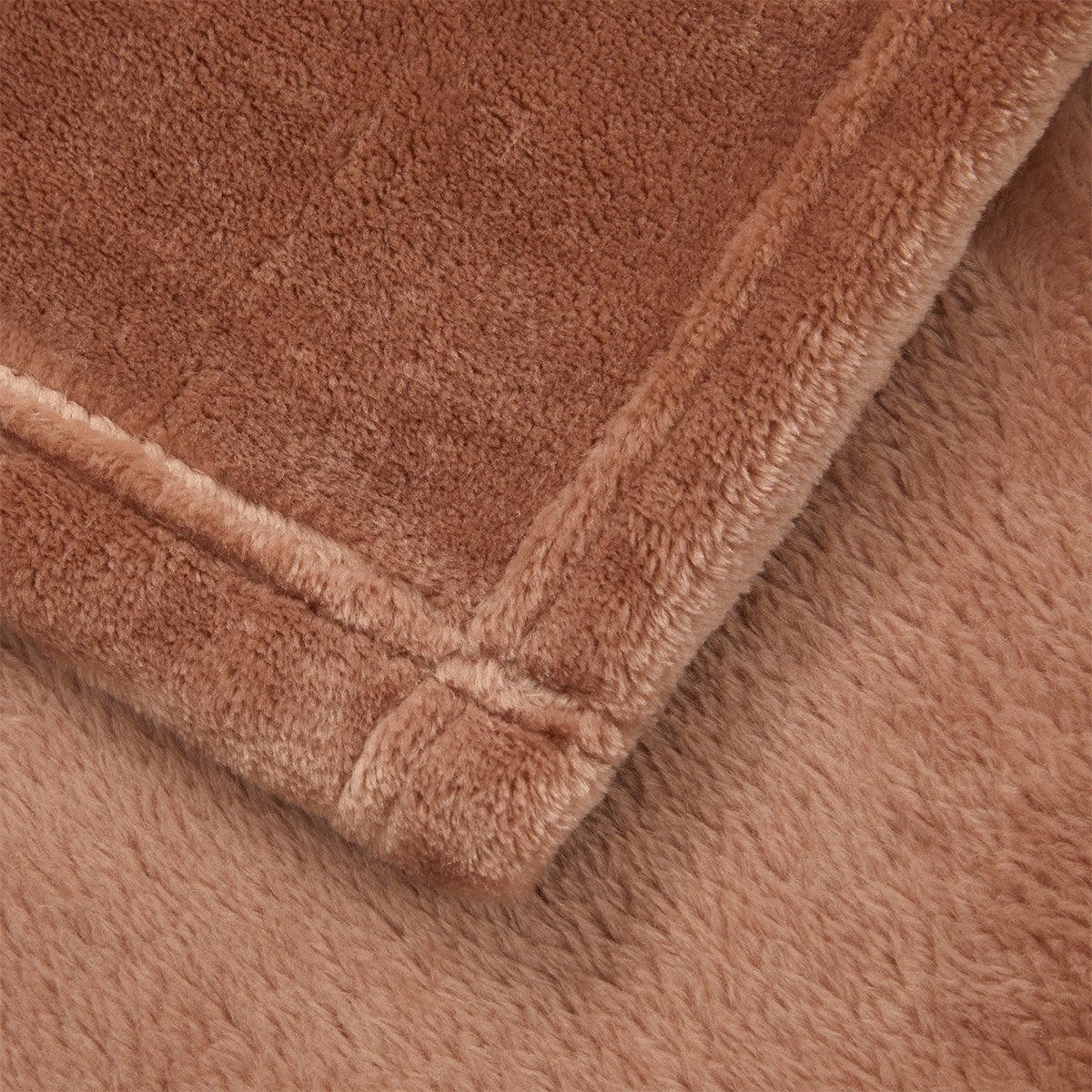 Plaid en polaire, castor DESFORGES Marron