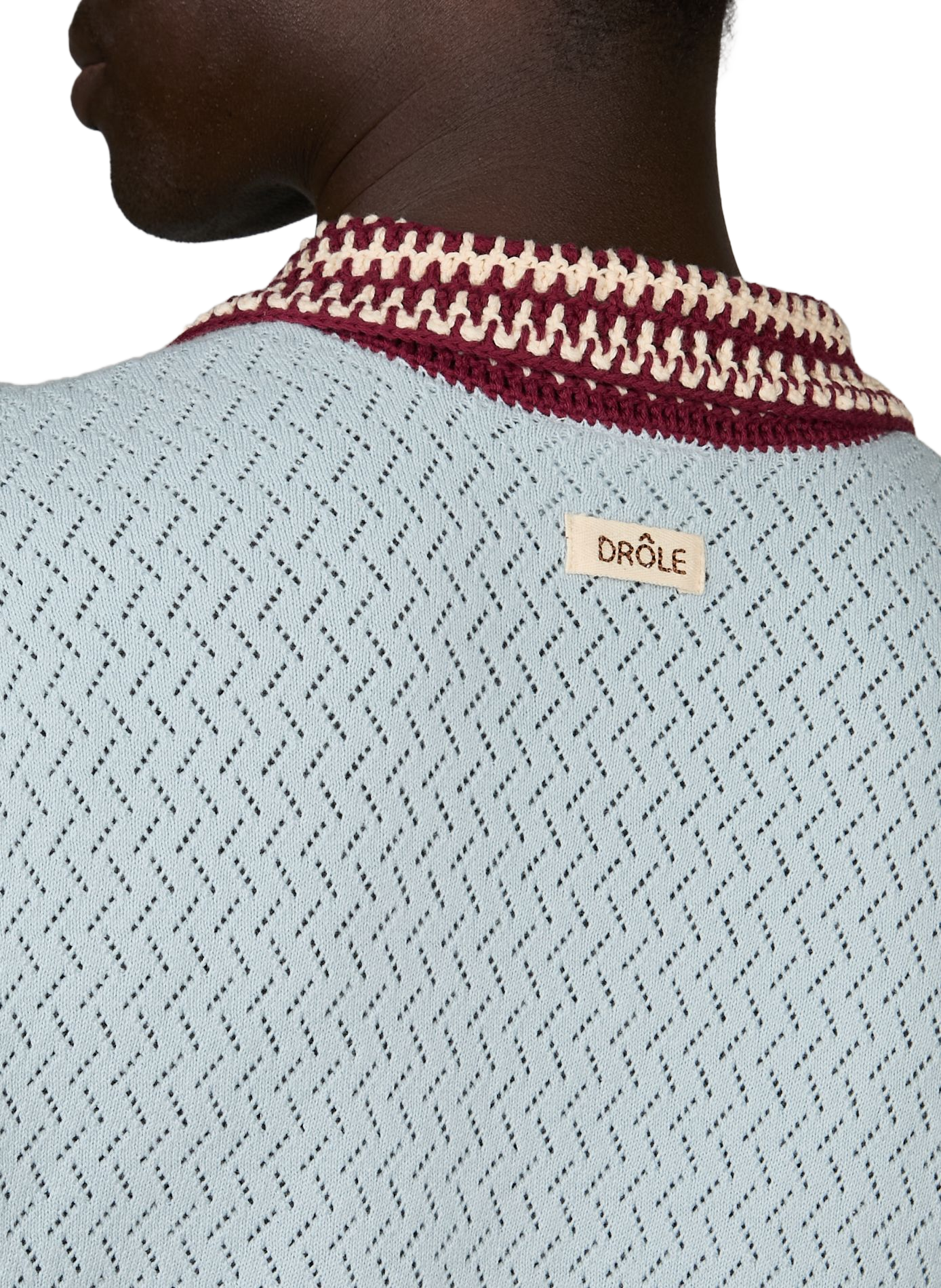 Straight cotton knit polo DROLE DE MONSIEUR Blue