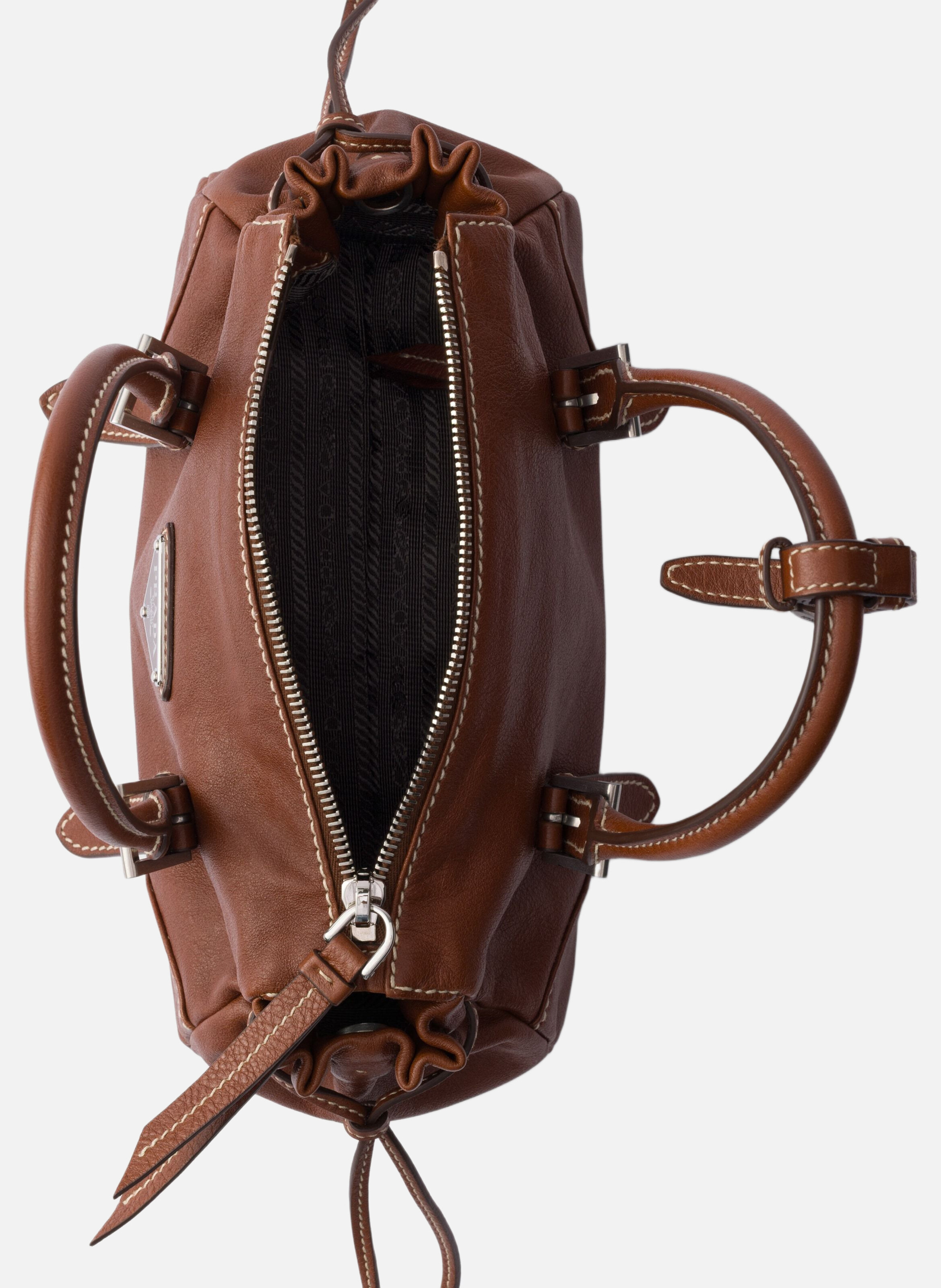 Petit sac prada karin en cuir PRADA Marron