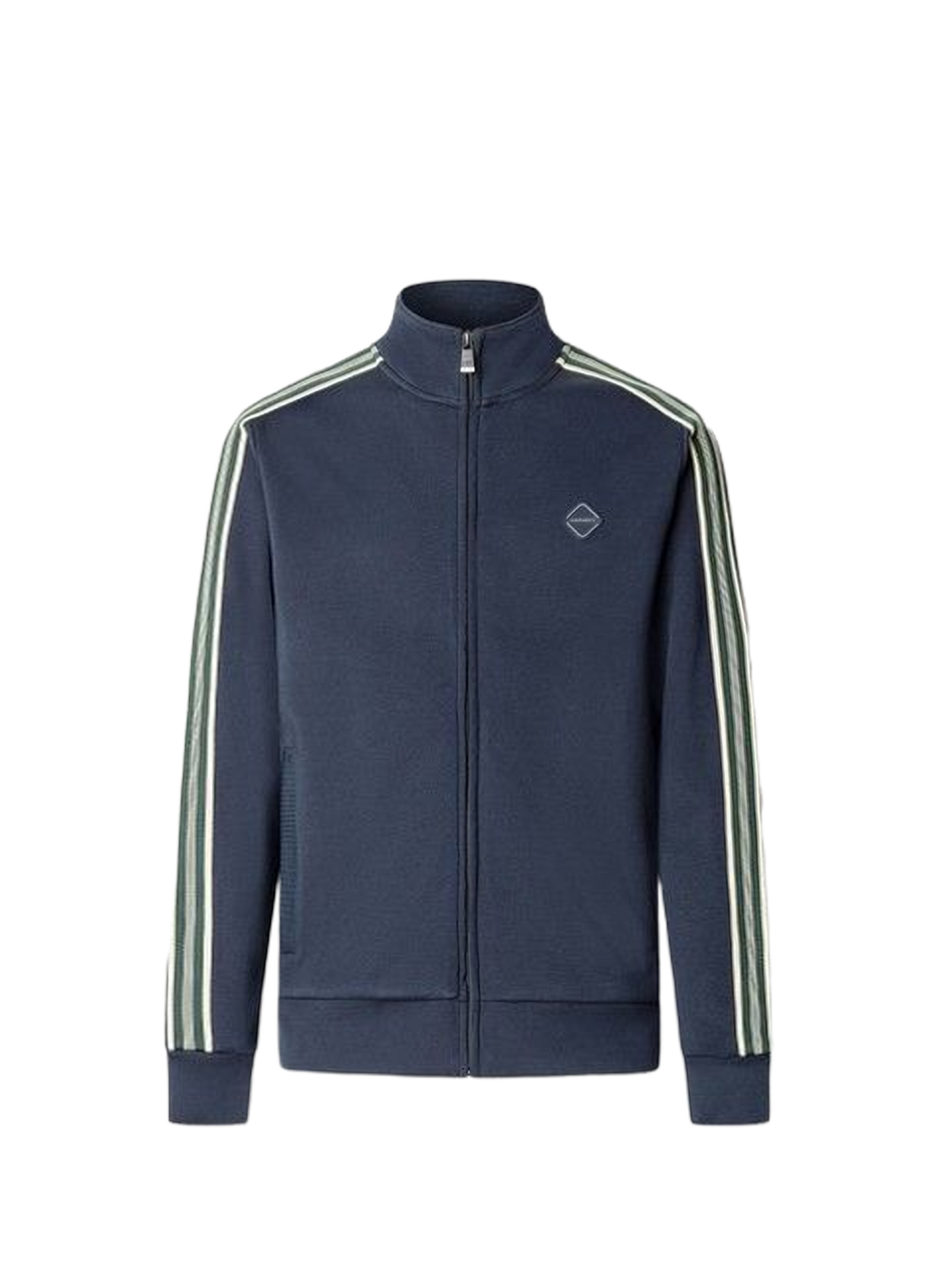 Zip-Sweatshirt mit Stehkragen und Streifendetail HACKETT Blau