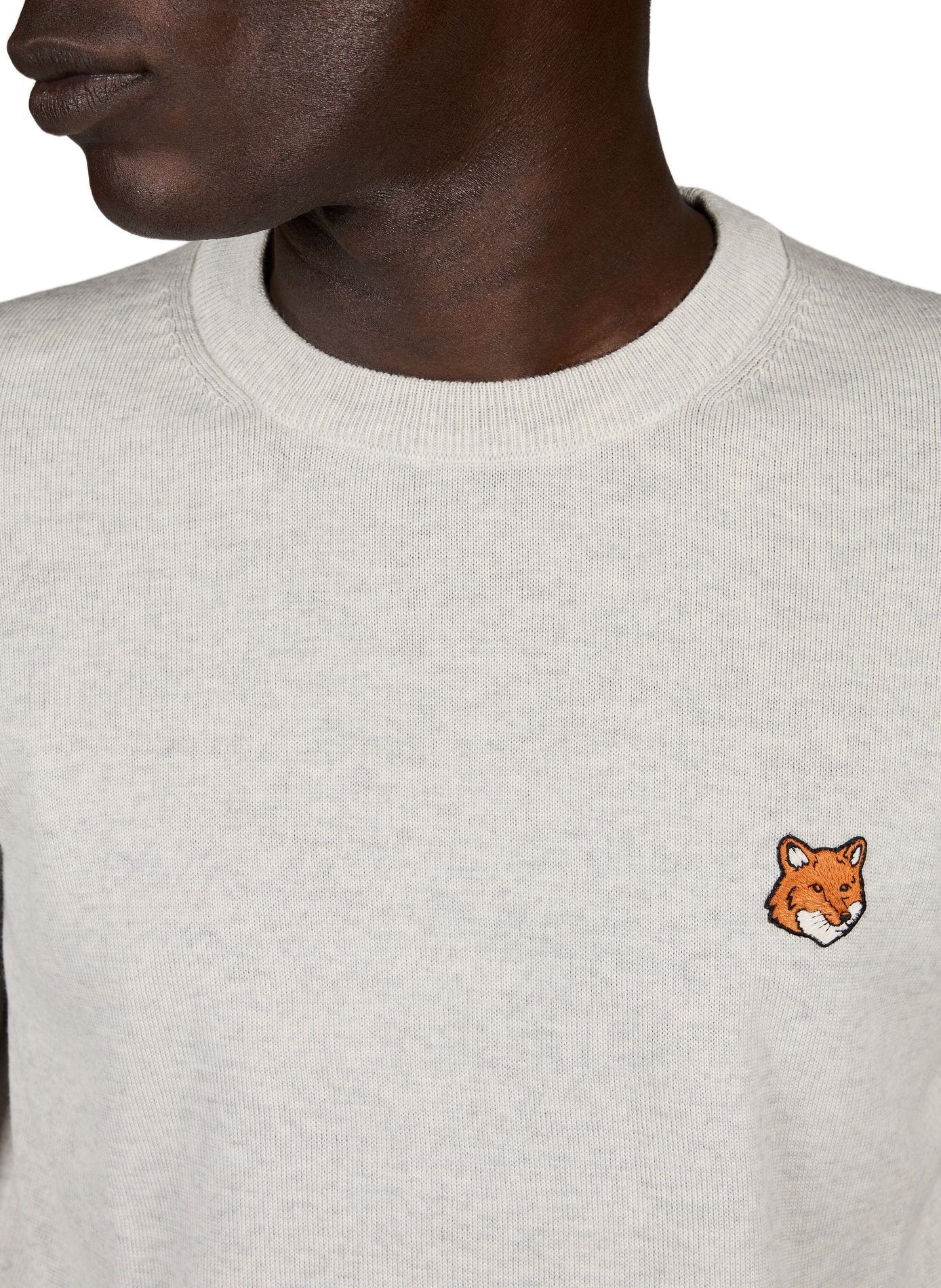 Pull Fox Regular en laine mérinos MAISON KITSUNÉ Gris