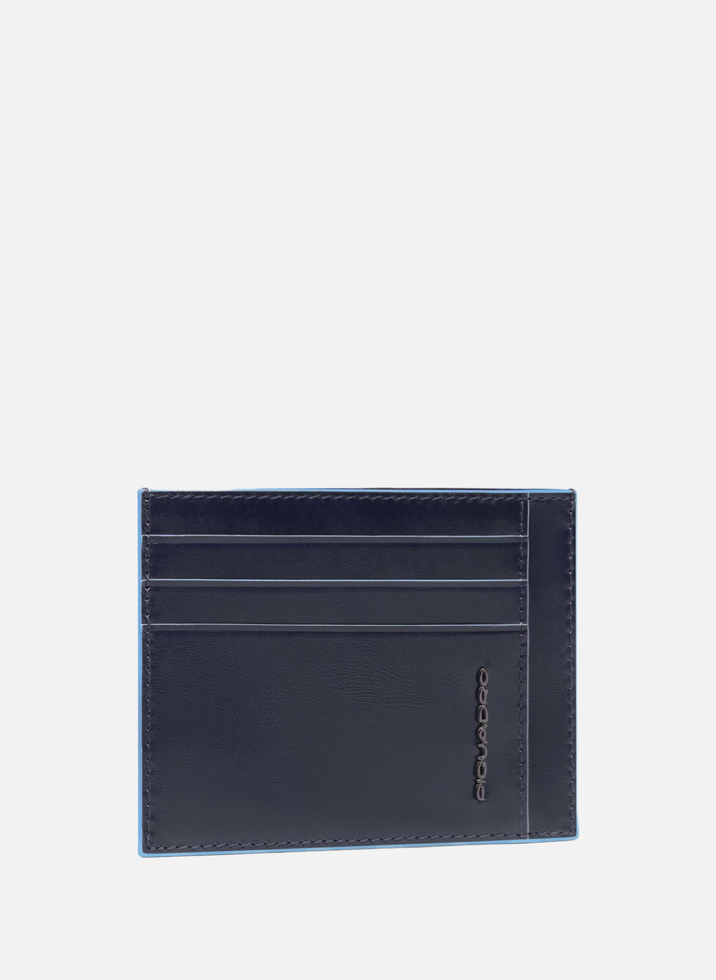 Porte-cartes de crédit homme fin en cuir PIQUADRO Bleu