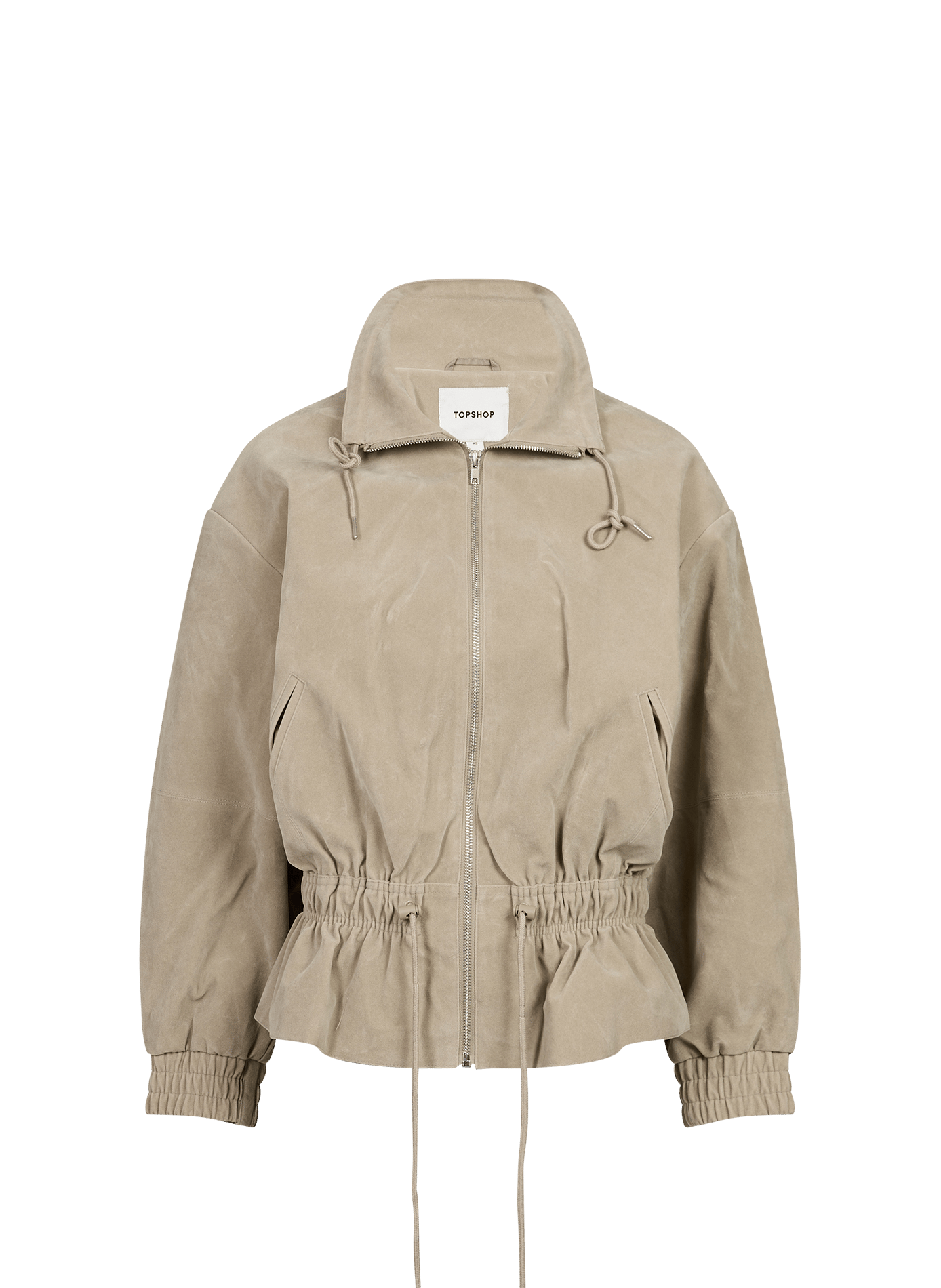 Oversized high-neck Tssicca jacket TOPSHOP Grey