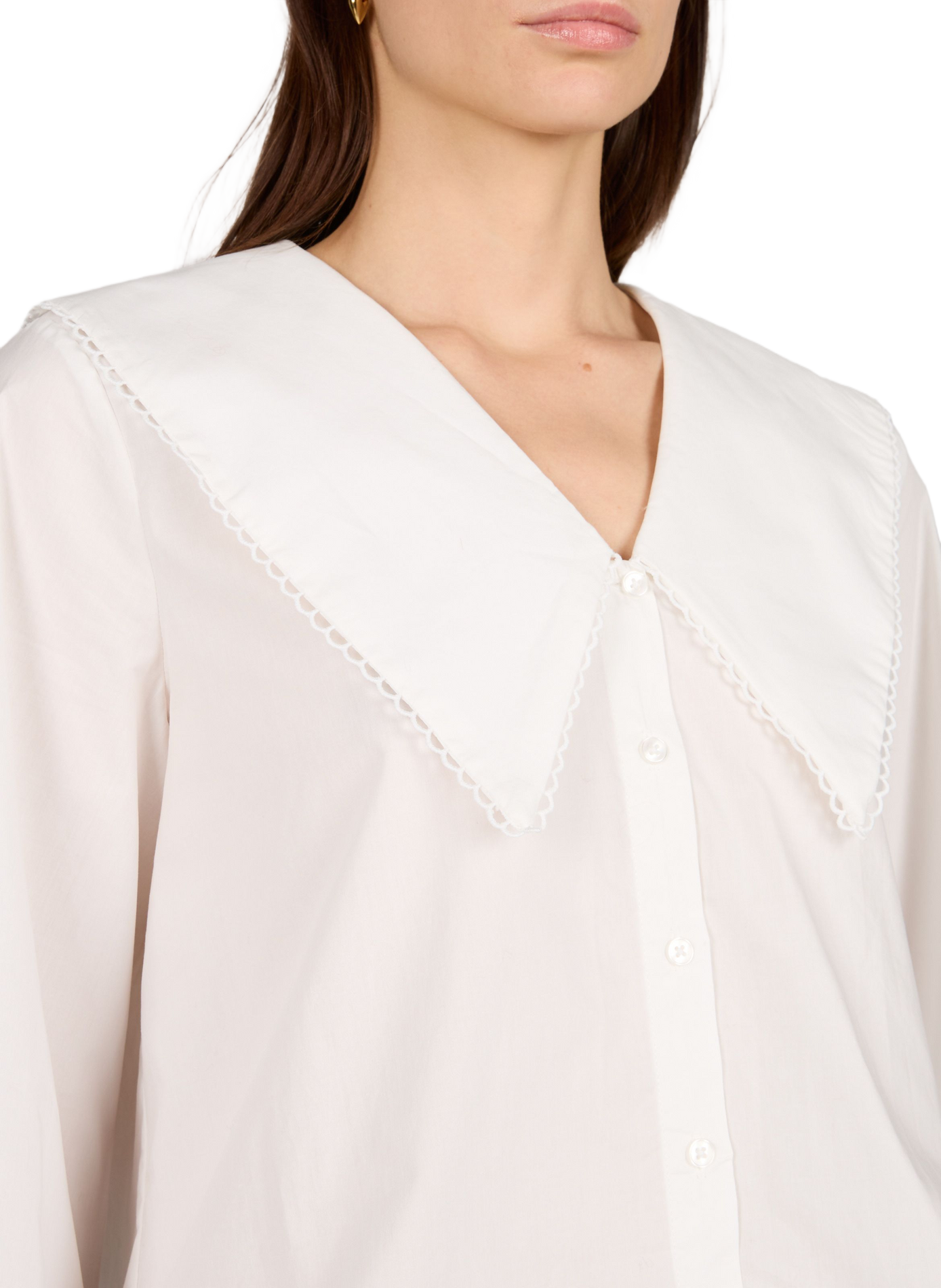 Top Objhope with ample V-neck in cotton OBJECT White