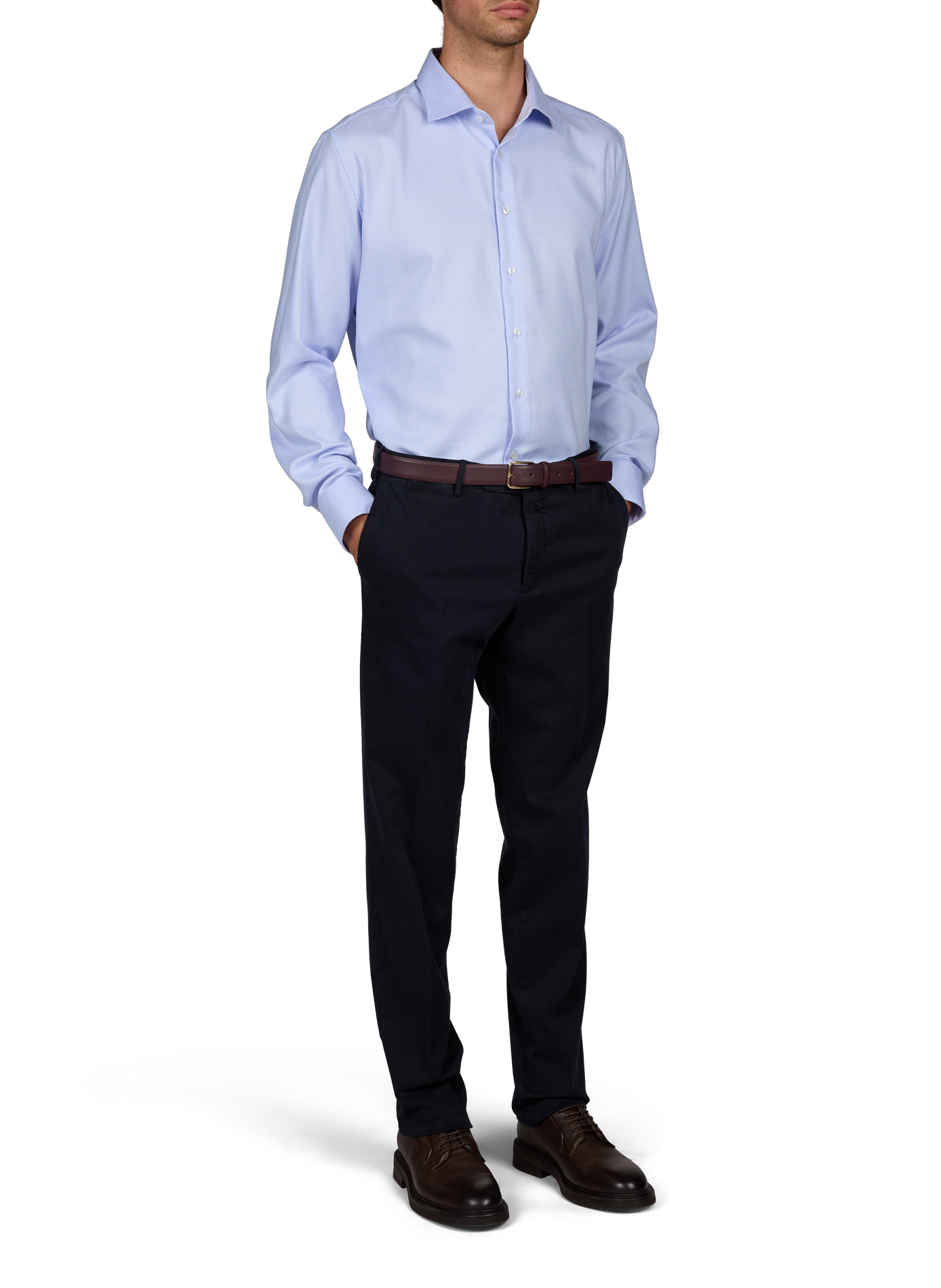 Slim-Fit Virgin Wool Trousers PT01 Blue